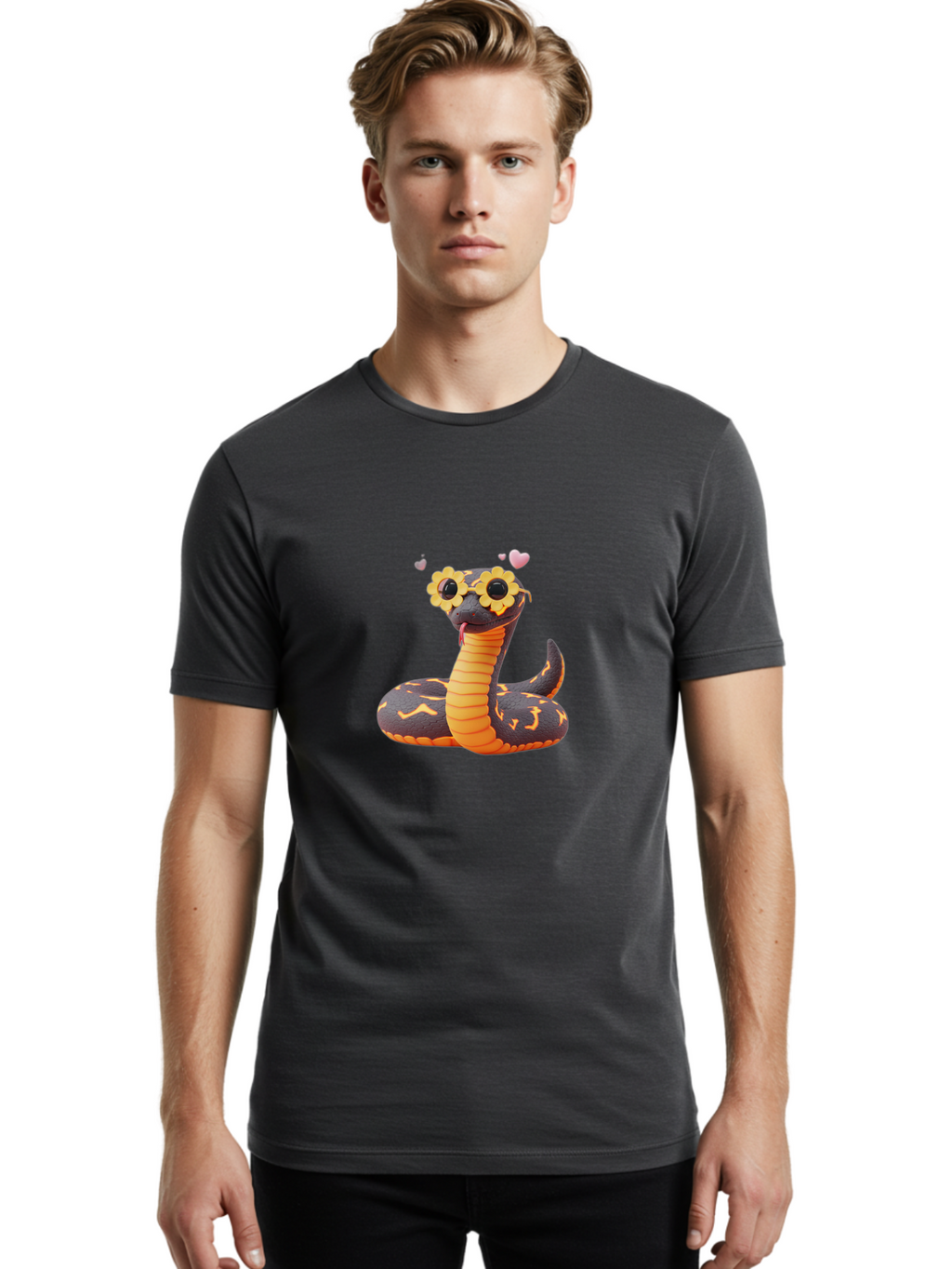 Snake-With-Sunglasses Men'S Graphic Tee, 100% Cotton, Comfortable Casual Summer Wear, Machine Washable, Vintage Camera, Old Camera, Antique Camera, Black Camera, Classic Photography, Photography Equipment, Nostalgic Device, Film Camera, Ban583