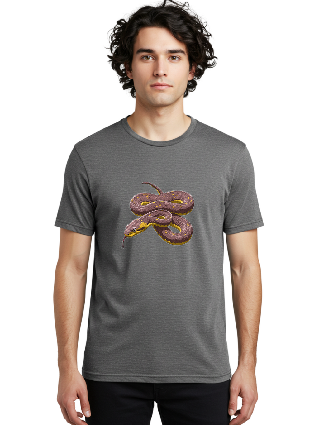 Snake Men'S Graphic Tee, 100% Cotton, Comfortable Casual Summer Wear, Machine Washable, Vintage Camera, Old Camera, Antique Camera, Black Camera, Classic Photography, Photography Equipment, Nostalgic Device, Film Camera, Camera Art Ban584