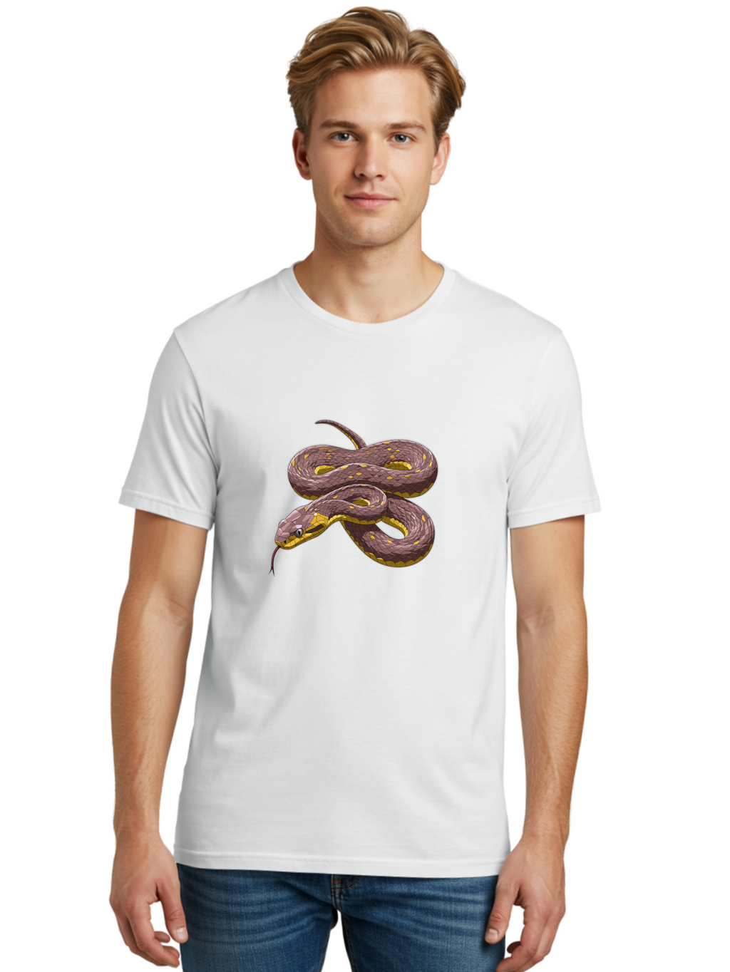 Snake Men'S Graphic Tee, 100% Cotton, Comfortable Casual Summer Wear, Machine Washable, Vintage Camera, Old Camera, Antique Camera, Black Camera, Classic Photography, Photography Equipment, Nostalgic Device, Film Camera, Camera Art Ban584