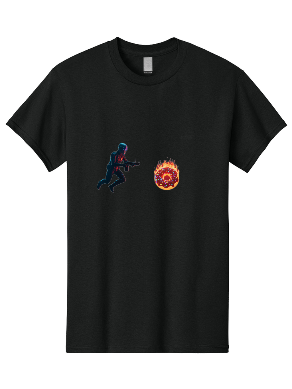 Soldier-Running-From-Donut Men'S Graphic Tee, 100% Cotton, Comfortable Casual Summer Wear, Machine Washable, Vintage Camera, Old Camera, Antique Camera, Black Camera, Classic Photography, Photography Equipment, Nostalgic Device, Film Camera, Ban589