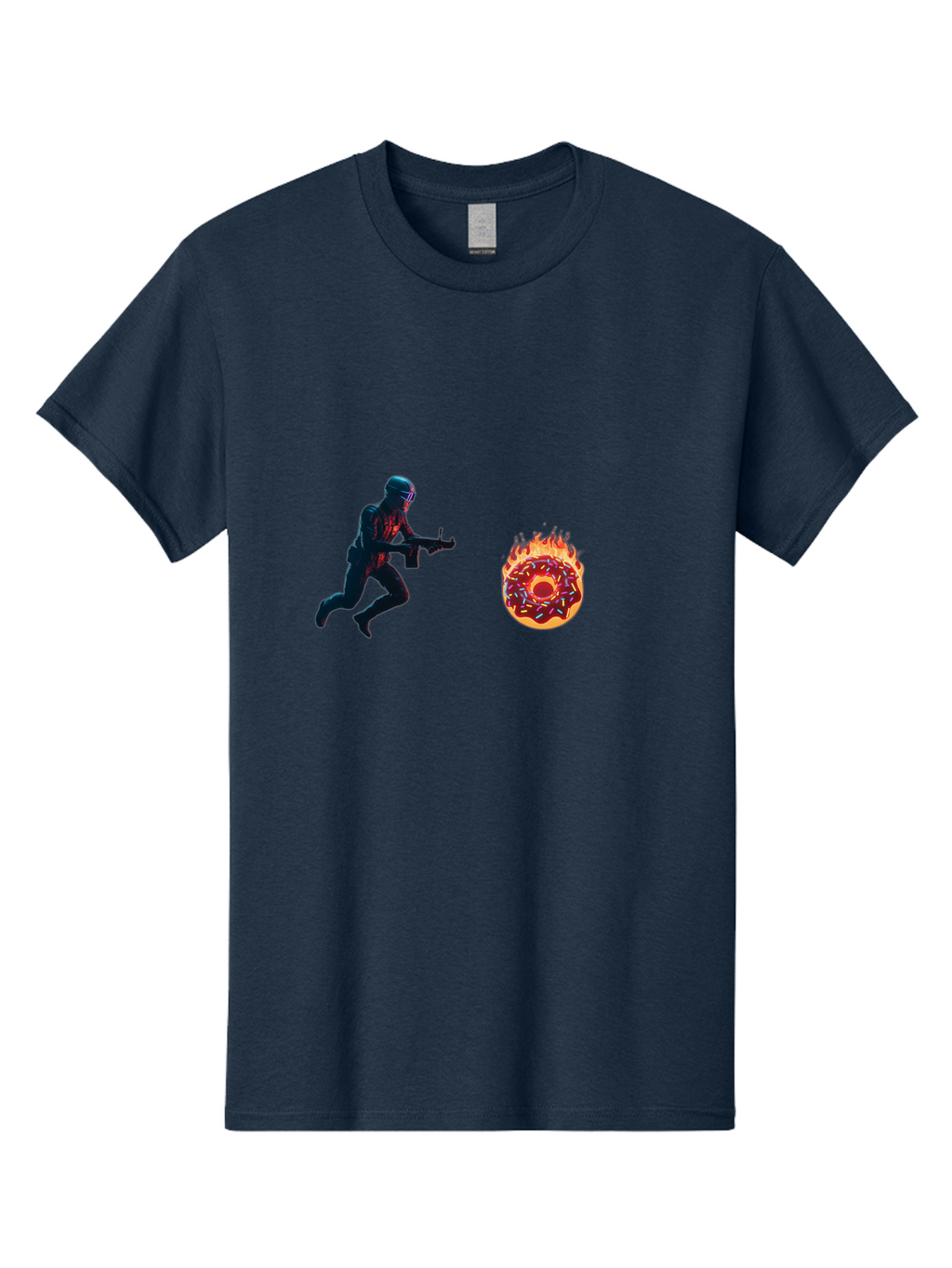 Soldier-Running-From-Donut Men'S Graphic Tee, 100% Cotton, Comfortable Casual Summer Wear, Machine Washable, Vintage Camera, Old Camera, Antique Camera, Black Camera, Classic Photography, Photography Equipment, Nostalgic Device, Film Camera, Ban589