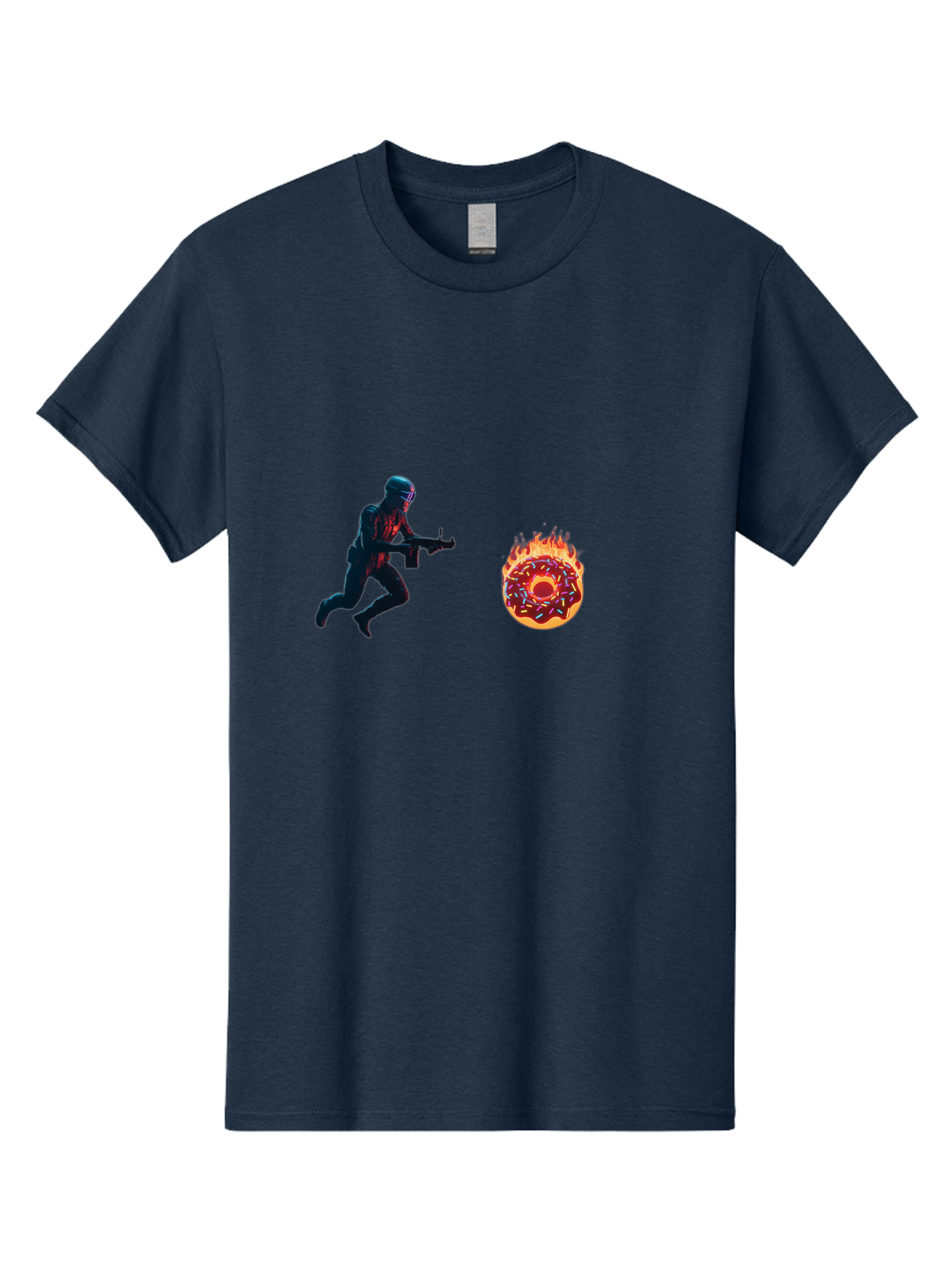 Soldier-Running-From-Donut Men'S Graphic Tee, 100% Cotton, Comfortable Casual Summer Wear, Machine Washable, Vintage Camera, Old Camera, Antique Camera, Black Camera, Classic Photography, Photography Equipment, Nostalgic Device, Film Camera, Ban589