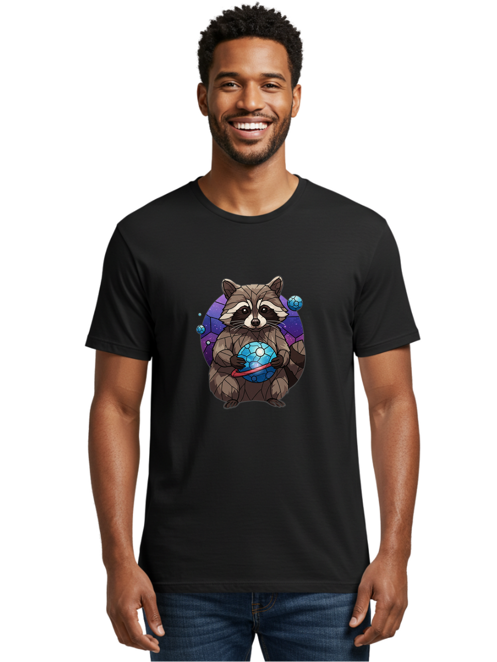 Space-Raccoon Men'S Graphic Tee, 100% Cotton, Comfortable Casual Summer Wear, Machine Washable, Vintage Camera, Old Camera, Antique Camera, Black Camera, Classic Photography, Photography Equipment, Nostalgic Device, Film Camera, Camera Art Ban591