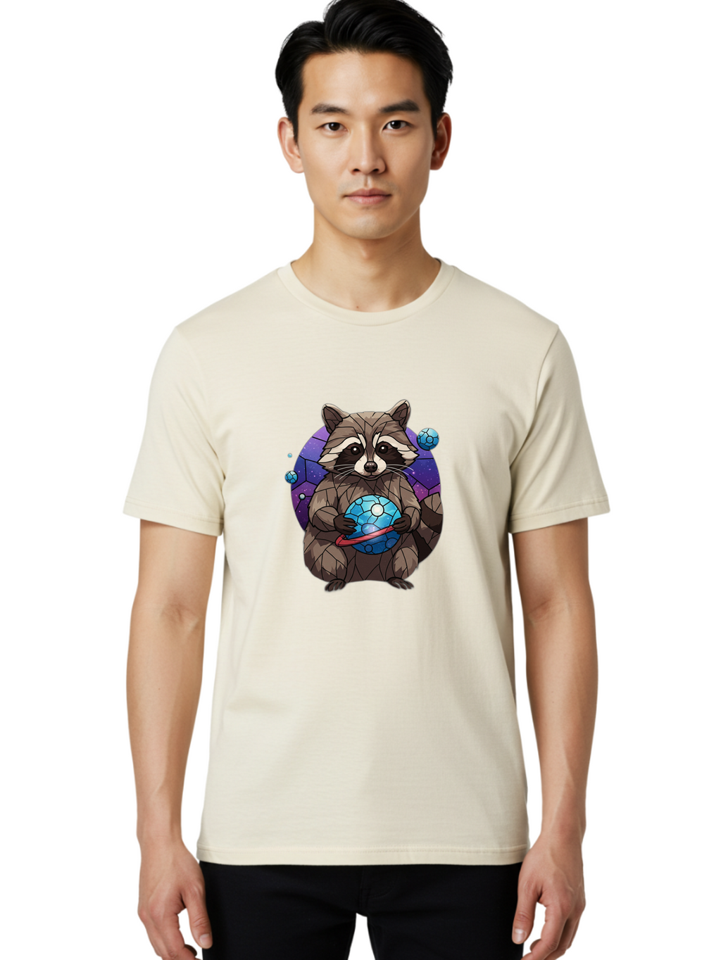 Space-Raccoon Men'S Graphic Tee, 100% Cotton, Comfortable Casual Summer Wear, Machine Washable, Vintage Camera, Old Camera, Antique Camera, Black Camera, Classic Photography, Photography Equipment, Nostalgic Device, Film Camera, Camera Art Ban591