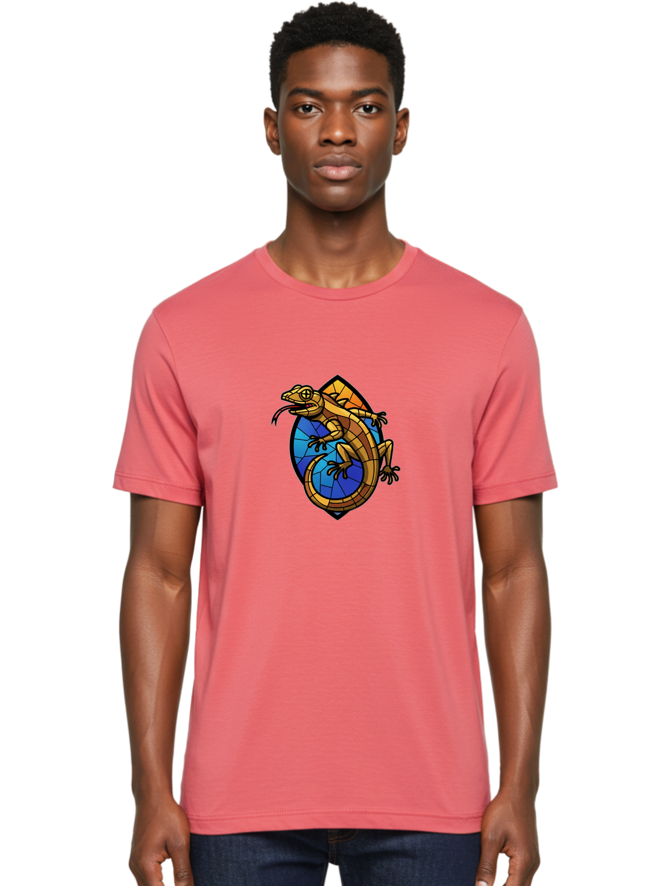 Stained-Glass-Iguana Men'S Graphic Tee, 100% Cotton, Comfortable Casual Summer Wear, Machine Washable, Vintage Camera, Old Camera, Antique Camera, Black Camera, Classic Photography, Photography Equipment, Nostalgic Device, Film Camera, Ban604