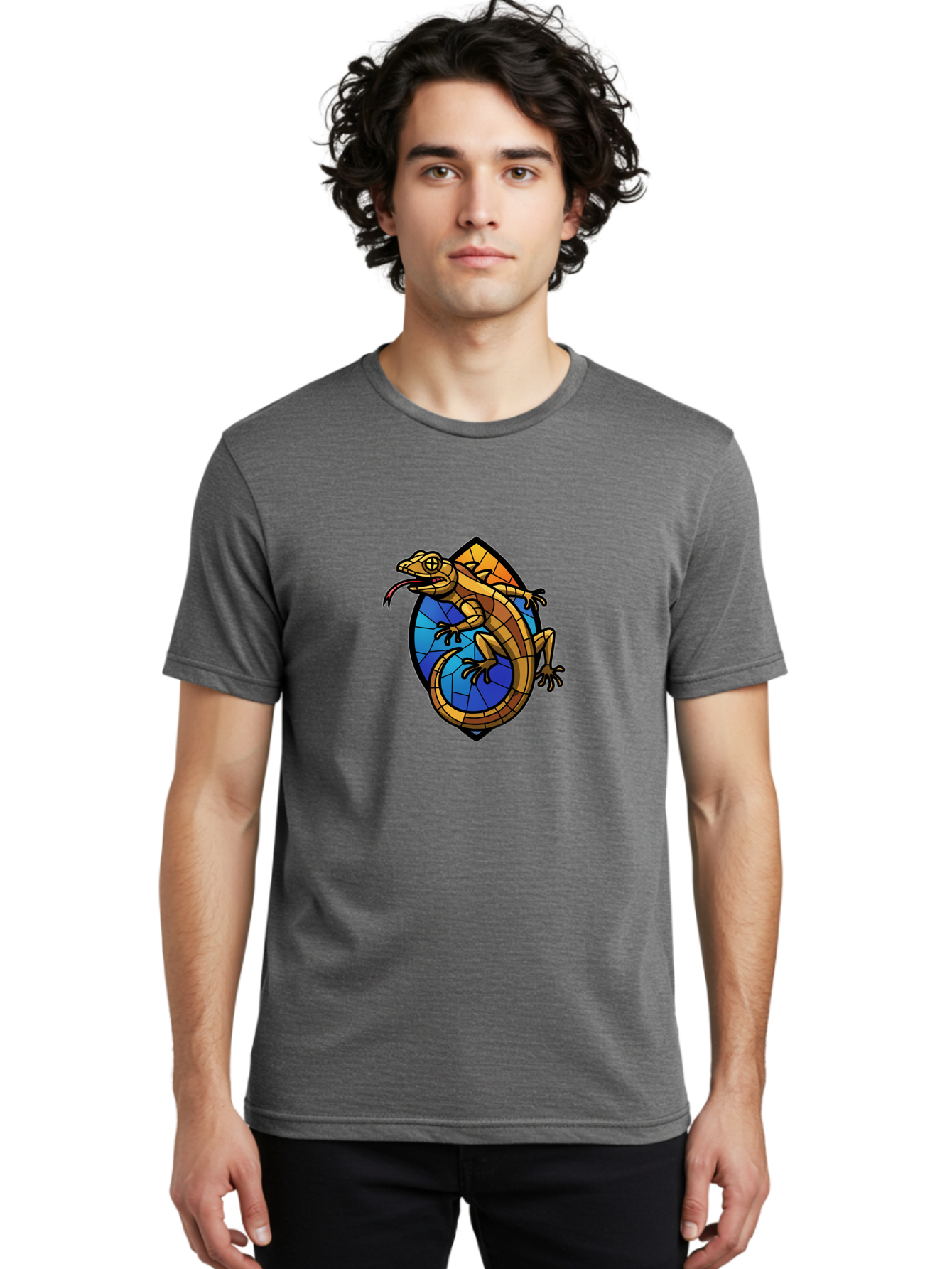 Stained-Glass-Iguana Men'S Graphic Tee, 100% Cotton, Comfortable Casual Summer Wear, Machine Washable, Vintage Camera, Old Camera, Antique Camera, Black Camera, Classic Photography, Photography Equipment, Nostalgic Device, Film Camera, Ban604