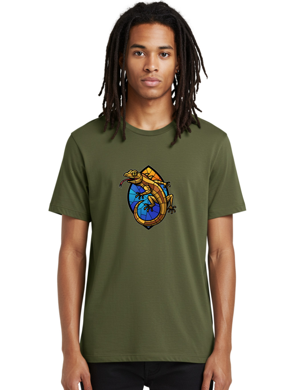 Stained-Glass-Iguana Men'S Graphic Tee, 100% Cotton, Comfortable Casual Summer Wear, Machine Washable, Vintage Camera, Old Camera, Antique Camera, Black Camera, Classic Photography, Photography Equipment, Nostalgic Device, Film Camera, Ban604