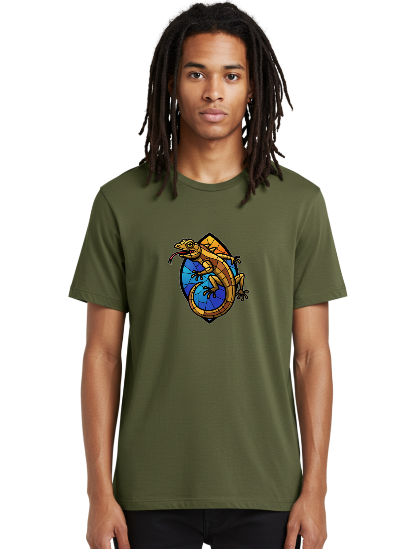 Stained-Glass-Iguana Men'S Graphic Tee, 100% Cotton, Comfortable Casual Summer Wear, Machine Washable, Vintage Camera, Old Camera, Antique Camera, Black Camera, Classic Photography, Photography Equipment, Nostalgic Device, Film Camera, Ban604
