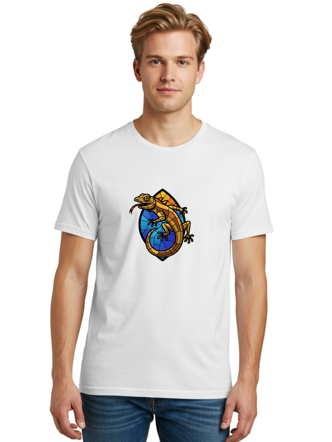 Stained-Glass-Iguana Men'S Graphic Tee, 100% Cotton, Comfortable Casual Summer Wear, Machine Washable, Vintage Camera, Old Camera, Antique Camera, Black Camera, Classic Photography, Photography Equipment, Nostalgic Device, Film Camera, Ban604