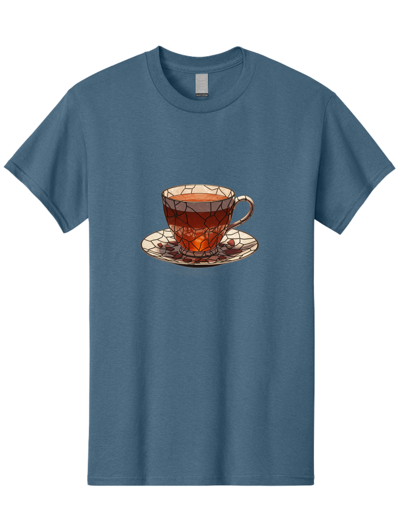 Stained-Glass-Tea-Cup Men'S Graphic Tee, 100% Cotton, Comfortable Casual Summer Wear, Machine Washable, Vintage Camera, Old Camera, Antique Camera, Black Camera, Classic Photography, Photography Equipment, Nostalgic Device, Film Camera, Ban605