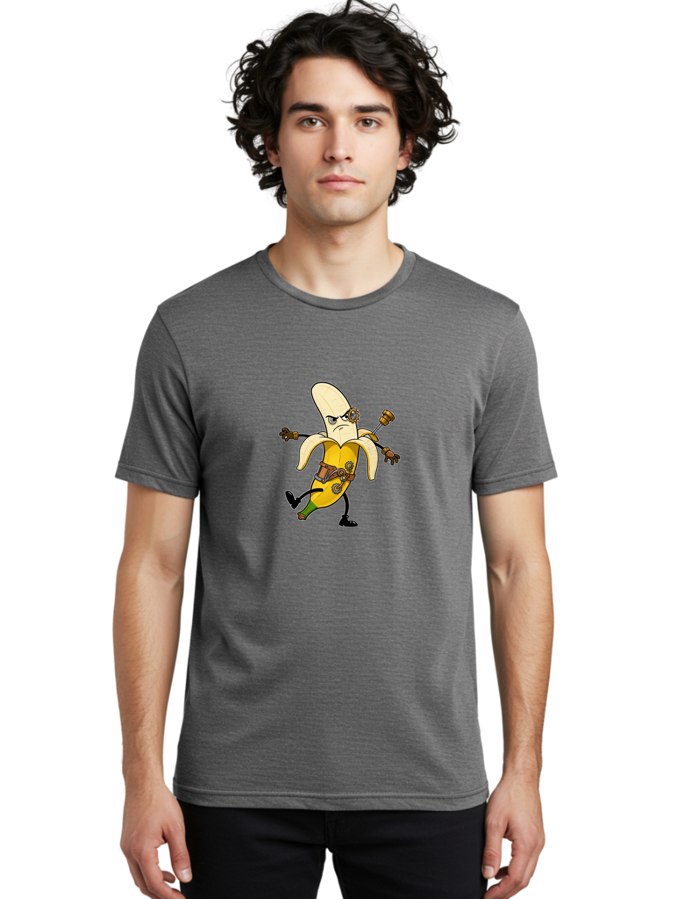 Steampunk-Banana-Dancer Men'S Graphic Tee, 100% Cotton, Comfortable Casual Summer Wear, Machine Washable, Vintage Camera, Old Camera, Antique Camera, Black Camera, Classic Photography, Photography Equipment, Nostalgic Device, Film Camera, Ban611