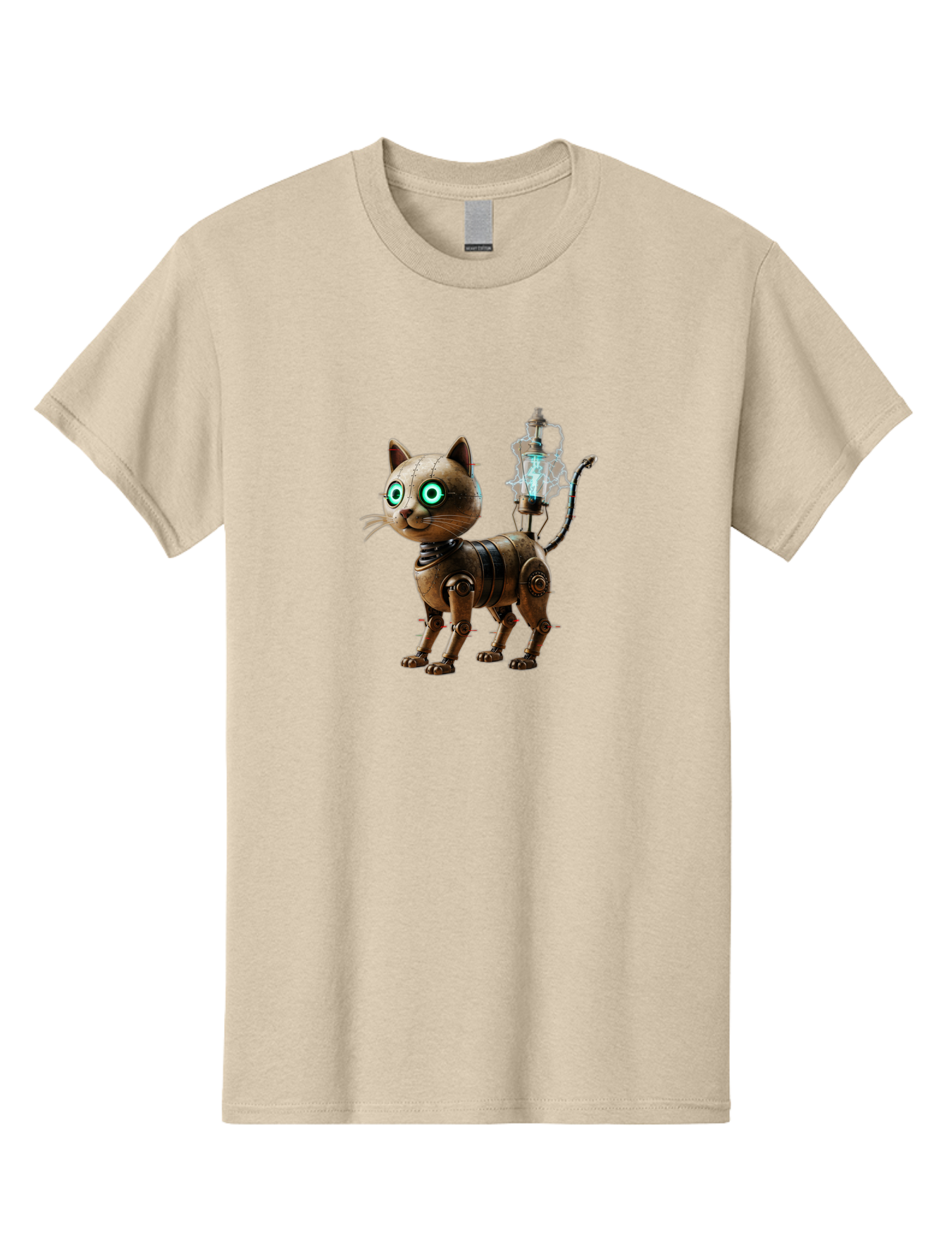 Steampunk-Cat-Robot Men'S Graphic Tee, 100% Cotton, Comfortable Casual Summer Wear, Machine Washable, Vintage Camera, Old Camera, Antique Camera, Black Camera, Classic Photography, Photography Equipment, Nostalgic Device, Film Camera, Ban615