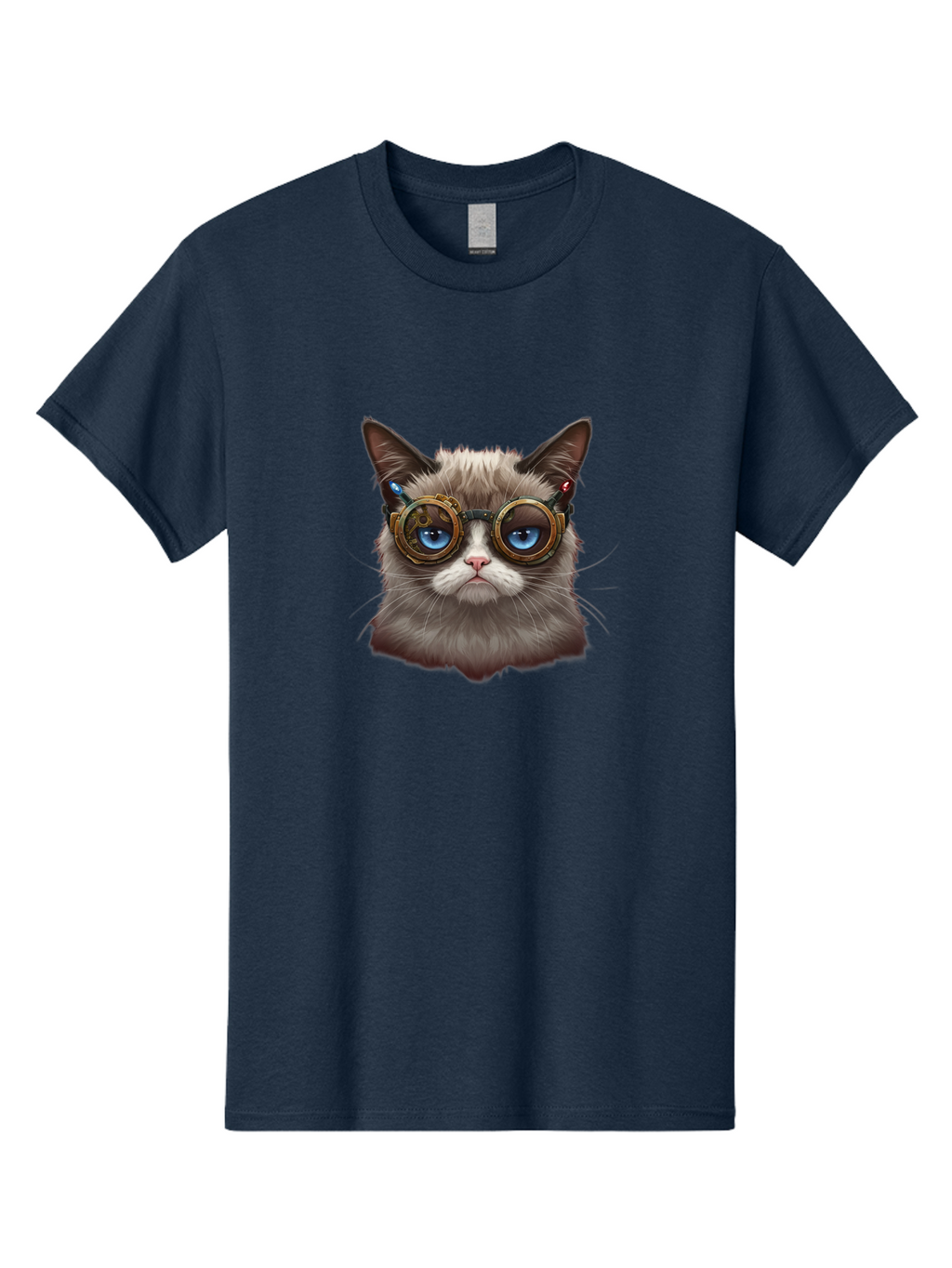 Steampunk-Cat Men'S Graphic Tee, 100% Cotton, Comfortable Casual Summer Wear, Machine Washable, Vintage Camera, Old Camera, Antique Camera, Black Camera, Classic Photography, Photography Equipment, Nostalgic Device, Film Camera, Camera Art Ban616