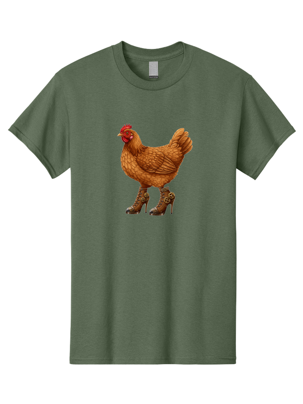 Steampunk-Chicken Men'S Graphic Tee, 100% Cotton, Comfortable Casual Summer Wear, Machine Washable, Vintage Camera, Old Camera, Antique Camera, Black Camera, Classic Photography, Photography Equipment, Nostalgic Device, Film Camera, Camera Art Ban617