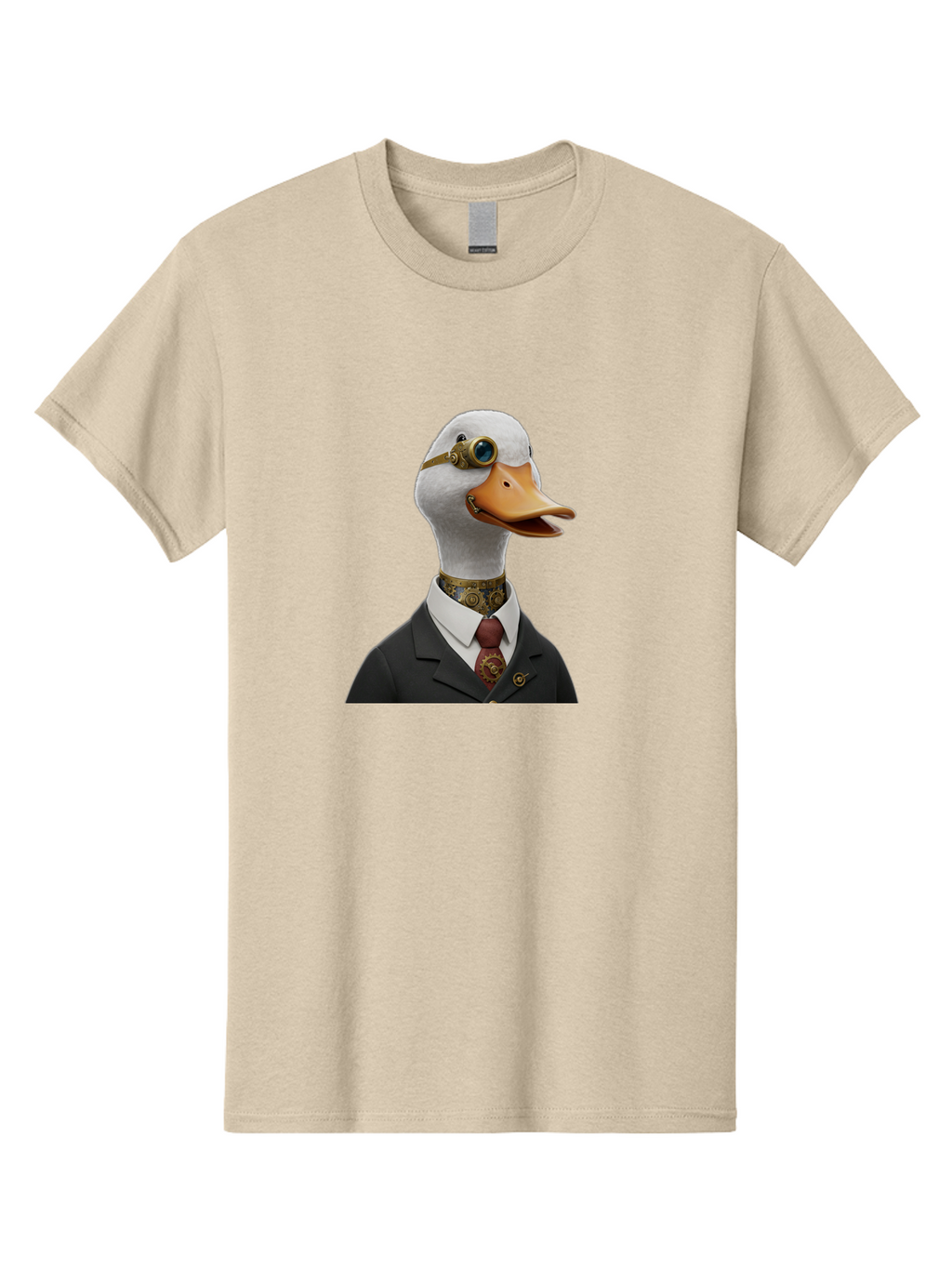 Steampunk-Duck Men'S Graphic Tee, 100% Cotton, Comfortable Casual Summer Wear, Machine Washable, Vintage Camera, Old Camera, Antique Camera, Black Camera, Classic Photography, Photography Equipment, Nostalgic Device, Film Camera, Camera Art Ban619