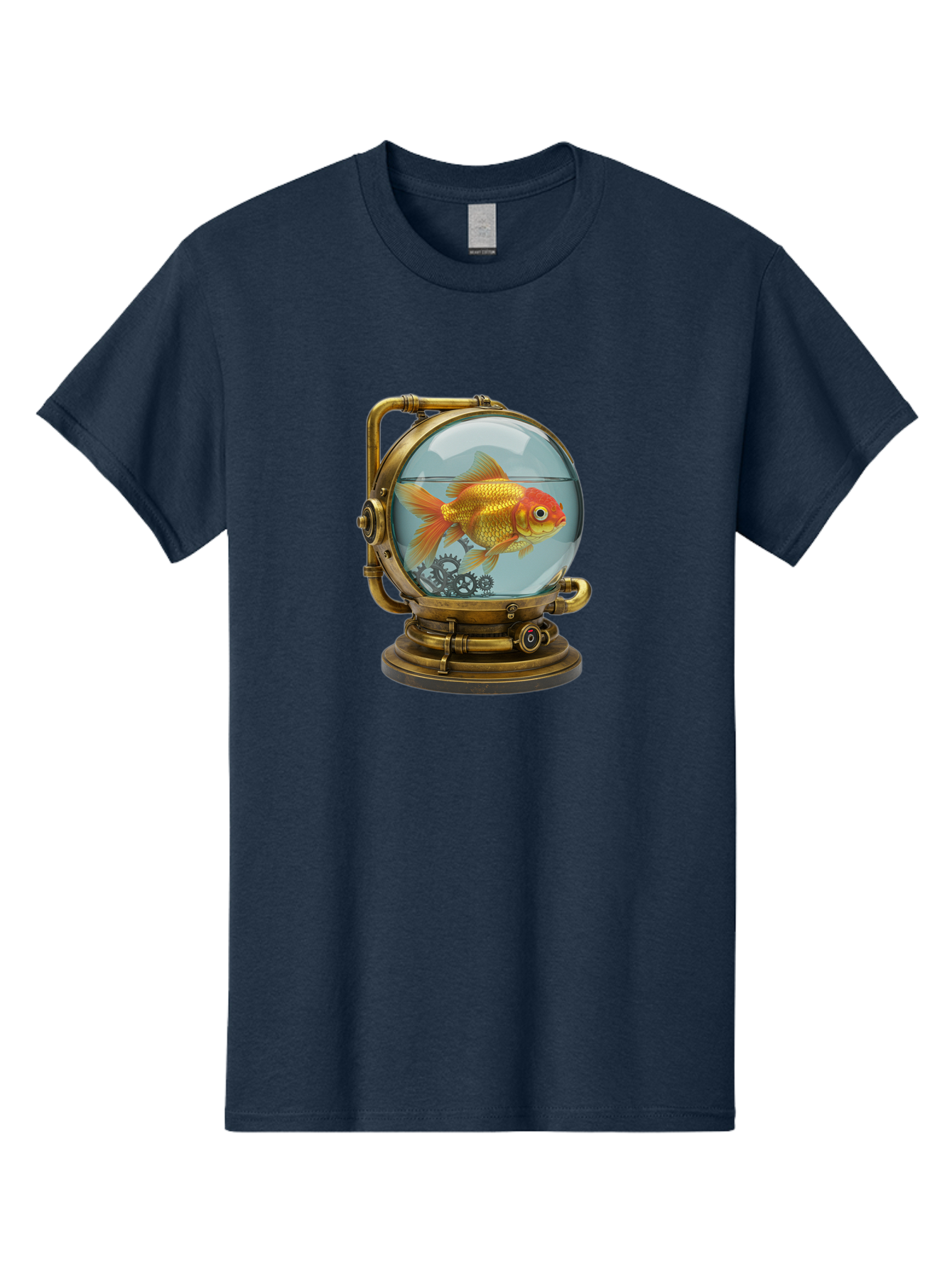 Steampunk-Goldfish Men'S Graphic Tee, 100% Cotton, Comfortable Casual Summer Wear, Machine Washable, Vintage Camera, Old Camera, Antique Camera, Black Camera, Classic Photography, Photography Equipment, Nostalgic Device, Film Camera, Ban620