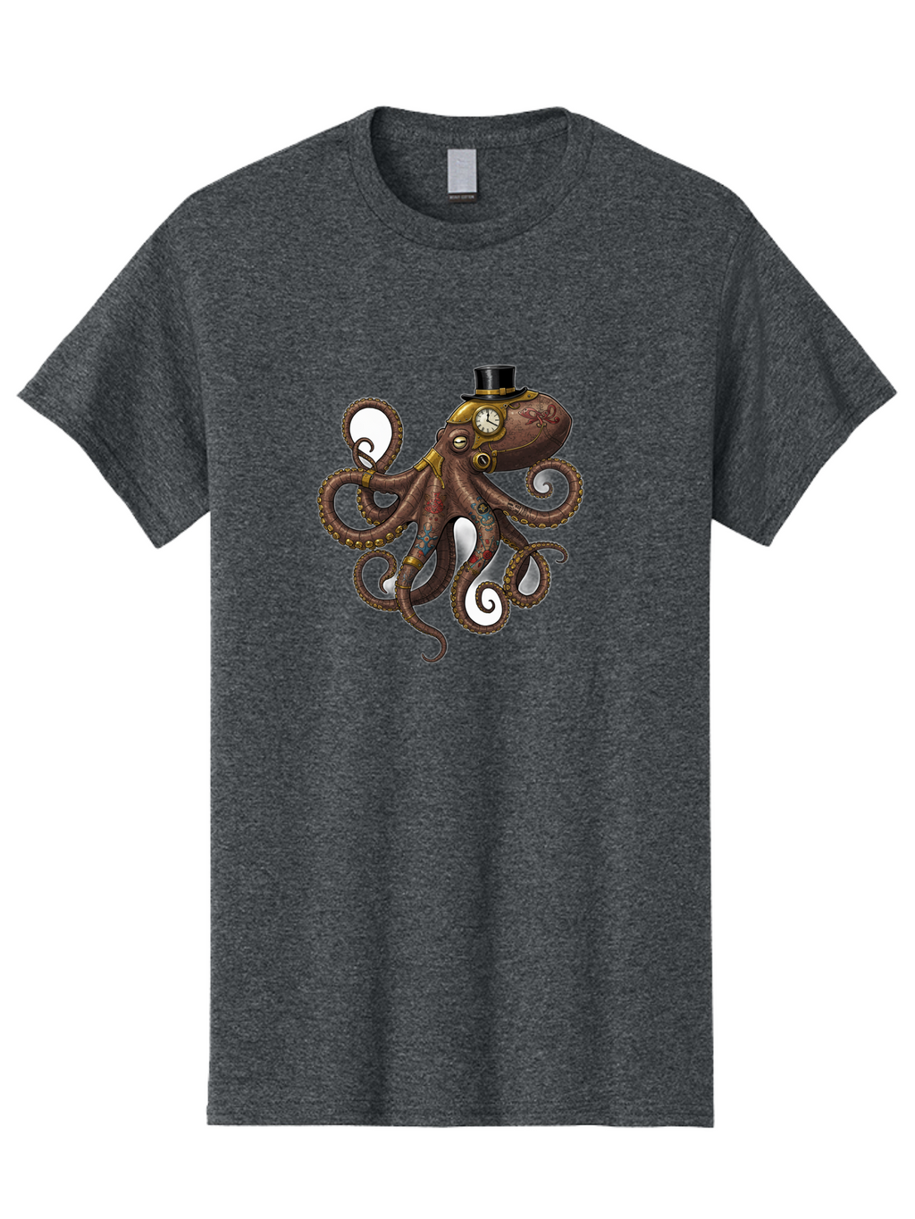 Steampunk-Octopus Men'S Graphic Tee, 100% Cotton, Comfortable Casual Summer Wear, Machine Washable, Vintage Camera, Old Camera, Antique Camera, Black Camera, Classic Photography, Photography Equipment, Nostalgic Device, Film Camera, Camera Art Ban622