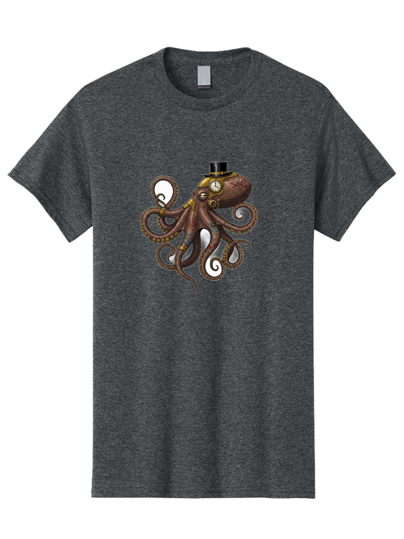 Steampunk-Octopus Men'S Graphic Tee, 100% Cotton, Comfortable Casual Summer Wear, Machine Washable, Vintage Camera, Old Camera, Antique Camera, Black Camera, Classic Photography, Photography Equipment, Nostalgic Device, Film Camera, Camera Art Ban622
