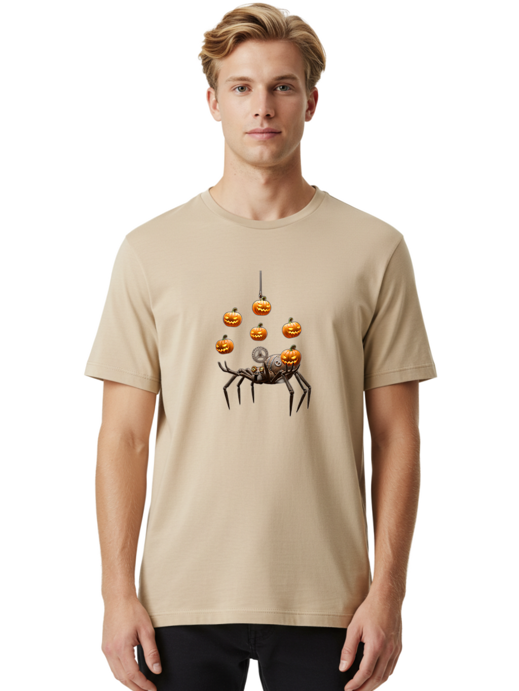 Steampunk-Spider Men'S Graphic Tee, 100% Cotton, Comfortable Casual Summer Wear, Machine Washable, Vintage Camera, Old Camera, Antique Camera, Black Camera, Classic Photography, Photography Equipment, Nostalgic Device, Film Camera, Camera Art Ban627