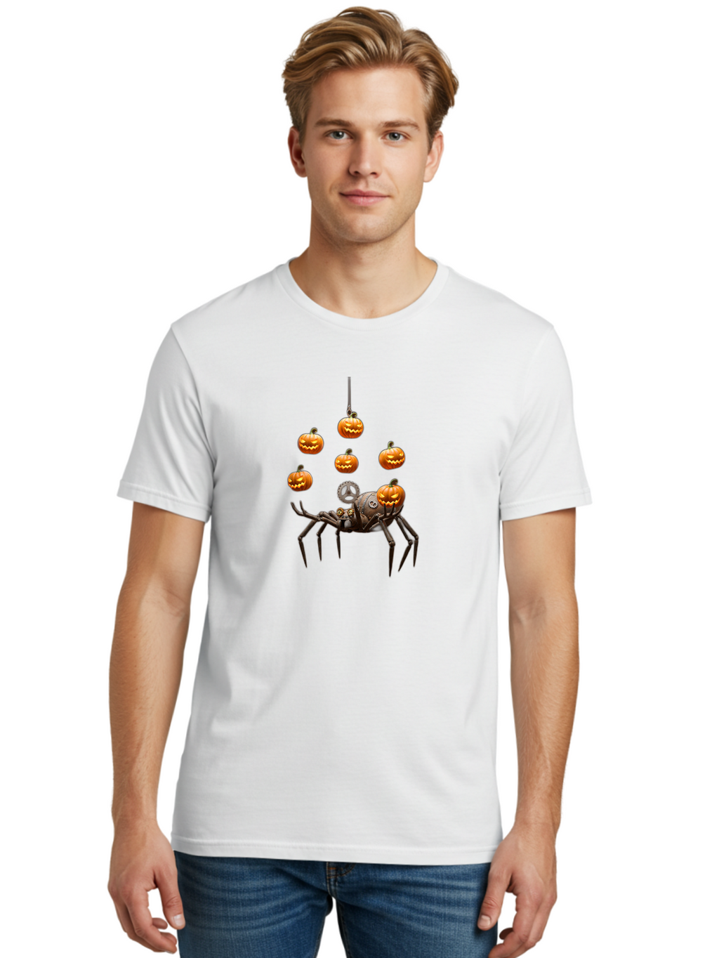 Steampunk-Spider Men'S Graphic Tee, 100% Cotton, Comfortable Casual Summer Wear, Machine Washable, Vintage Camera, Old Camera, Antique Camera, Black Camera, Classic Photography, Photography Equipment, Nostalgic Device, Film Camera, Camera Art Ban627