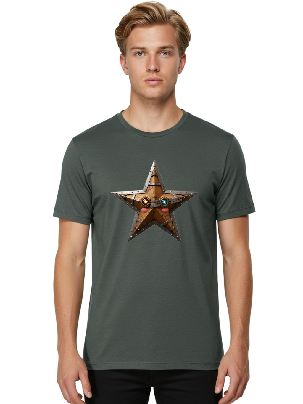 Steampunk-Star Men'S Graphic Tee, 100% Cotton, Comfortable Casual Summer Wear, Machine Washable, Vintage Camera, Old Camera, Antique Camera, Black Camera, Classic Photography, Photography Equipment, Nostalgic Device, Film Camera, Camera Art Ban628