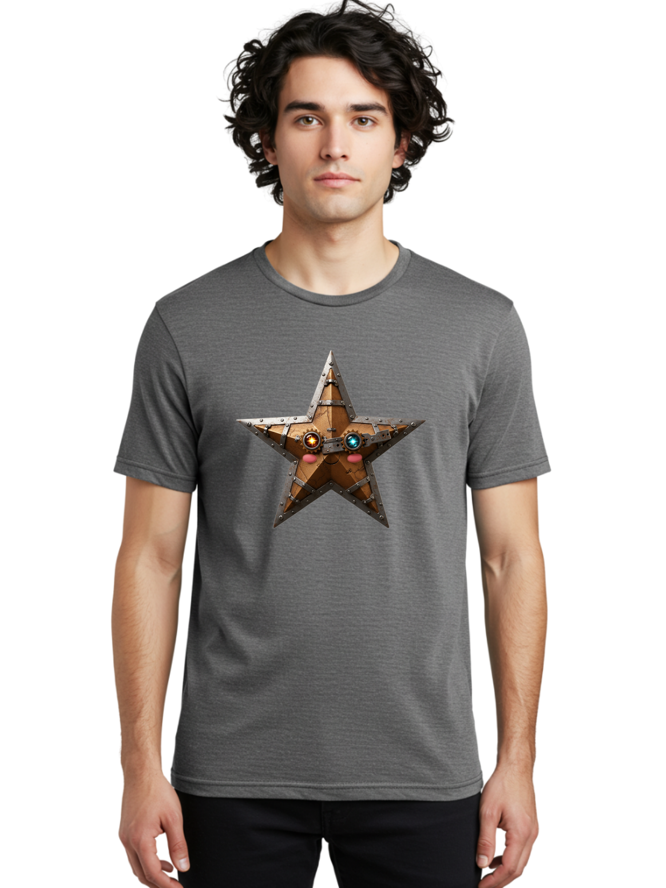 Steampunk-Star Men'S Graphic Tee, 100% Cotton, Comfortable Casual Summer Wear, Machine Washable, Vintage Camera, Old Camera, Antique Camera, Black Camera, Classic Photography, Photography Equipment, Nostalgic Device, Film Camera, Camera Art Ban628