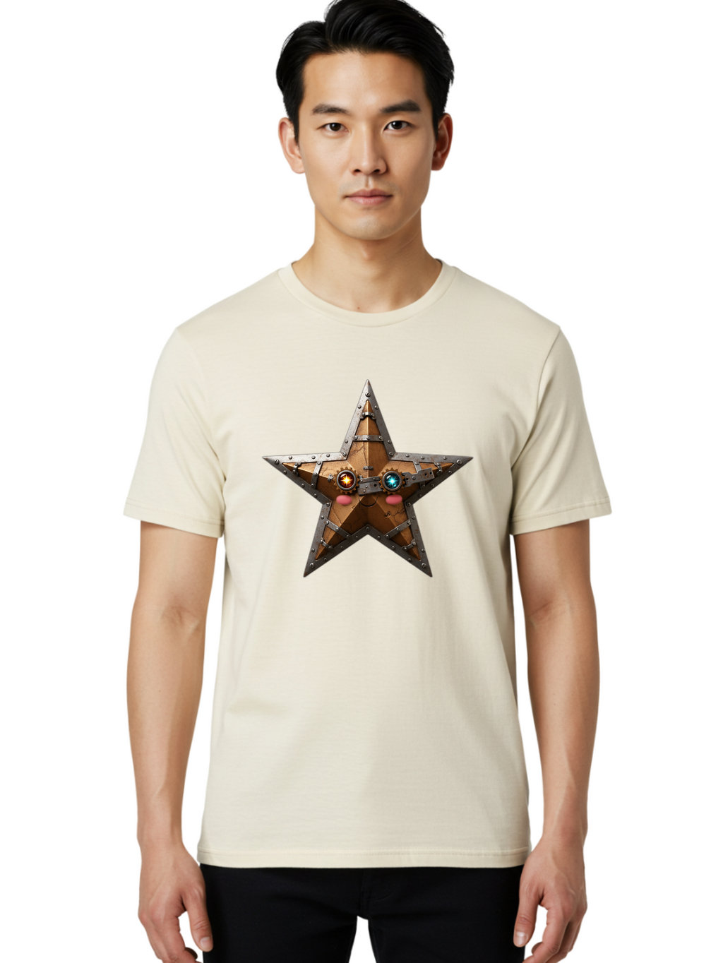Steampunk-Star Men'S Graphic Tee, 100% Cotton, Comfortable Casual Summer Wear, Machine Washable, Vintage Camera, Old Camera, Antique Camera, Black Camera, Classic Photography, Photography Equipment, Nostalgic Device, Film Camera, Camera Art Ban628