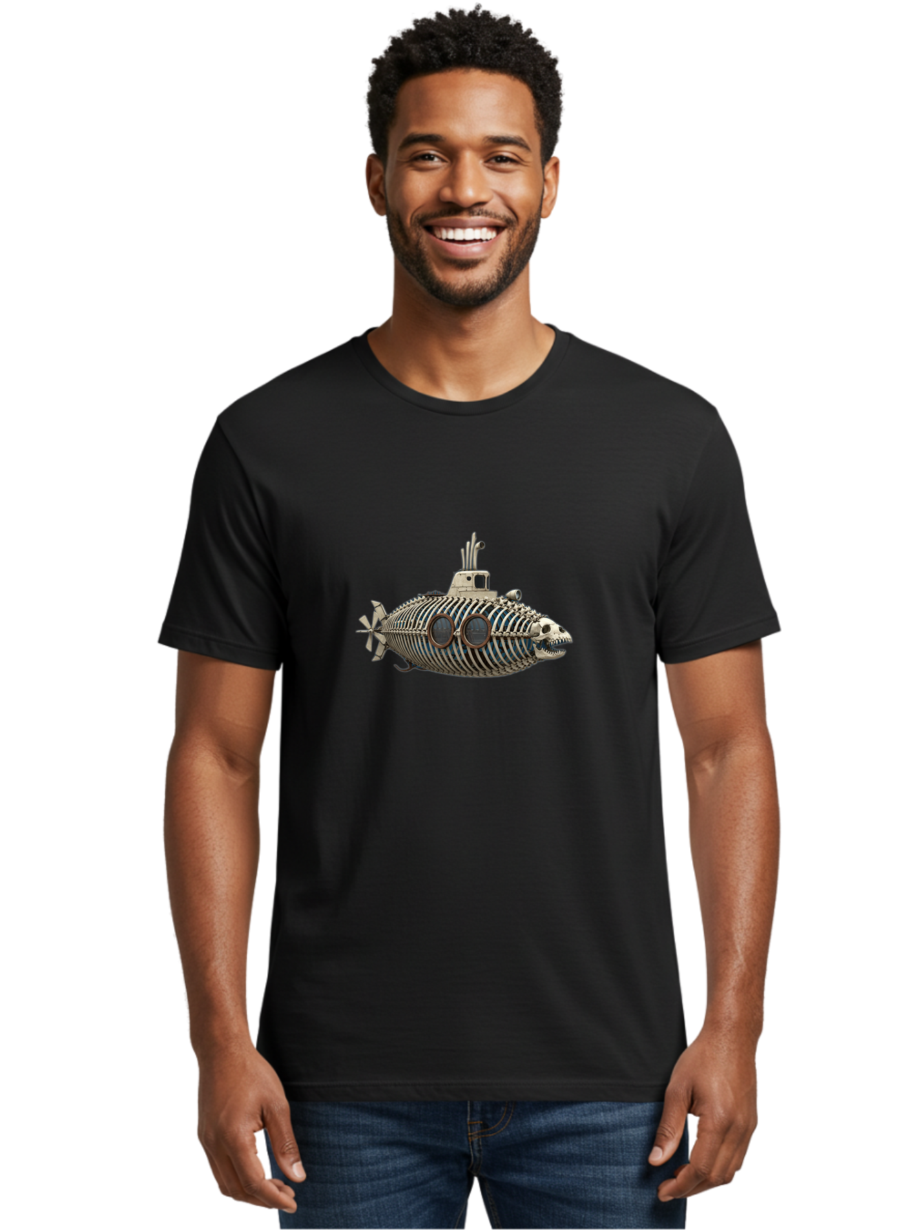 Steampunk-Submarine Men'S Graphic Tee, 100% Cotton, Comfortable Casual Summer Wear, Machine Washable, Vintage Camera, Old Camera, Antique Camera, Black Camera, Classic Photography, Photography Equipment, Nostalgic Device, Film Camera, Ban629