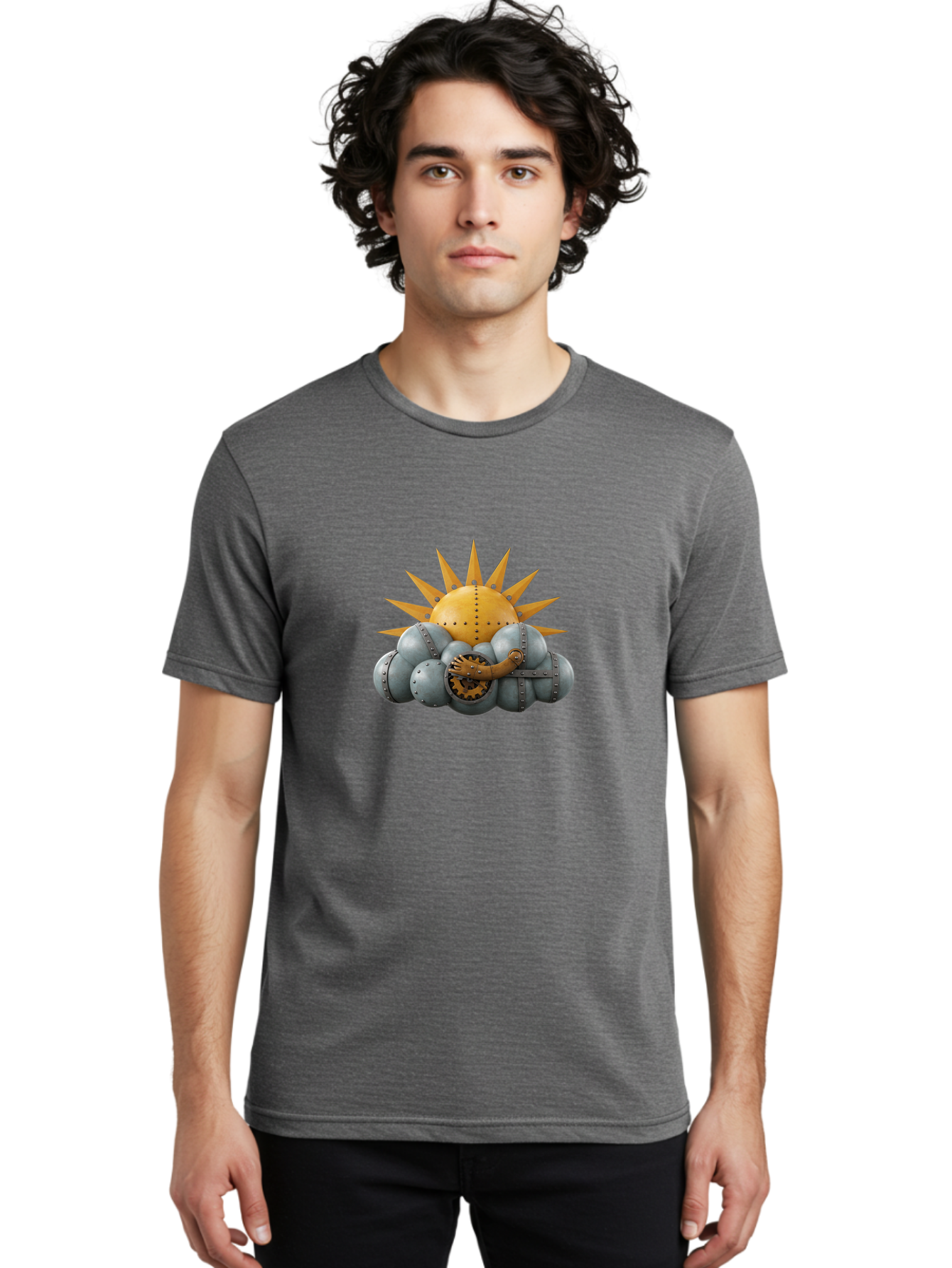 Steampunk-Sun Men'S Graphic Tee, 100% Cotton, Comfortable Casual Summer Wear, Machine Washable, Vintage Camera, Old Camera, Antique Camera, Black Camera, Classic Photography, Photography Equipment, Nostalgic Device, Film Camera, Camera Art Ban630