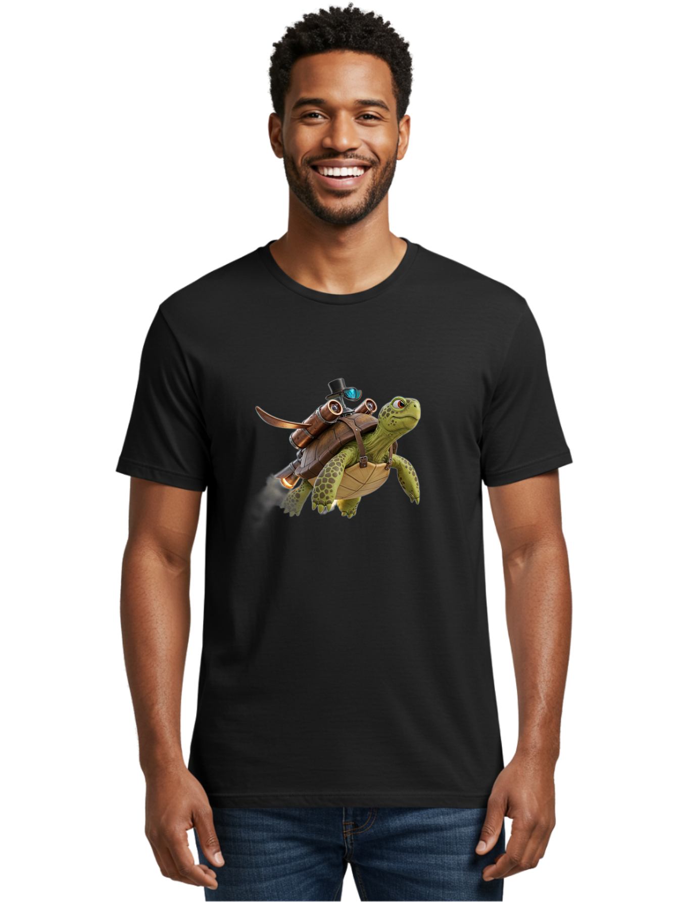 Steampunk-Turtle Men'S Graphic Tee, 100% Cotton, Comfortable Casual Summer Wear, Machine Washable, Vintage Camera, Old Camera, Antique Camera, Black Camera, Classic Photography, Photography Equipment, Nostalgic Device, Film Camera, Camera Art Ban633