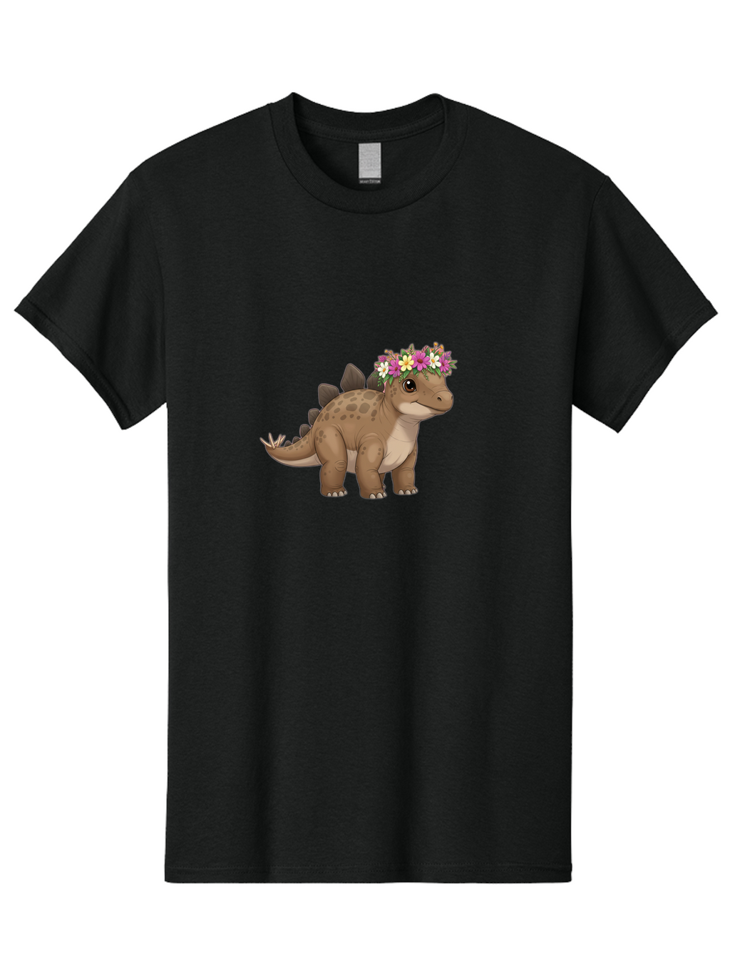 Stegosaurus-With-Flower-Crown Men'S Graphic Tee, 100% Cotton, Comfortable Casual Summer Wear, Machine Washable, Vintage Camera, Old Camera, Antique Camera, Black Camera, Classic Photography, Photography Equipment, Nostalgic Device, Ban634