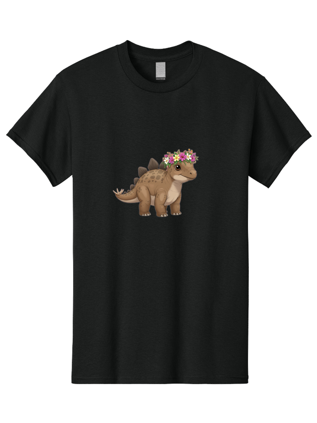 Stegosaurus-With-Flower-Crown Men'S Graphic Tee, 100% Cotton, Comfortable Casual Summer Wear, Machine Washable, Vintage Camera, Old Camera, Antique Camera, Black Camera, Classic Photography, Photography Equipment, Nostalgic Device, Ban634