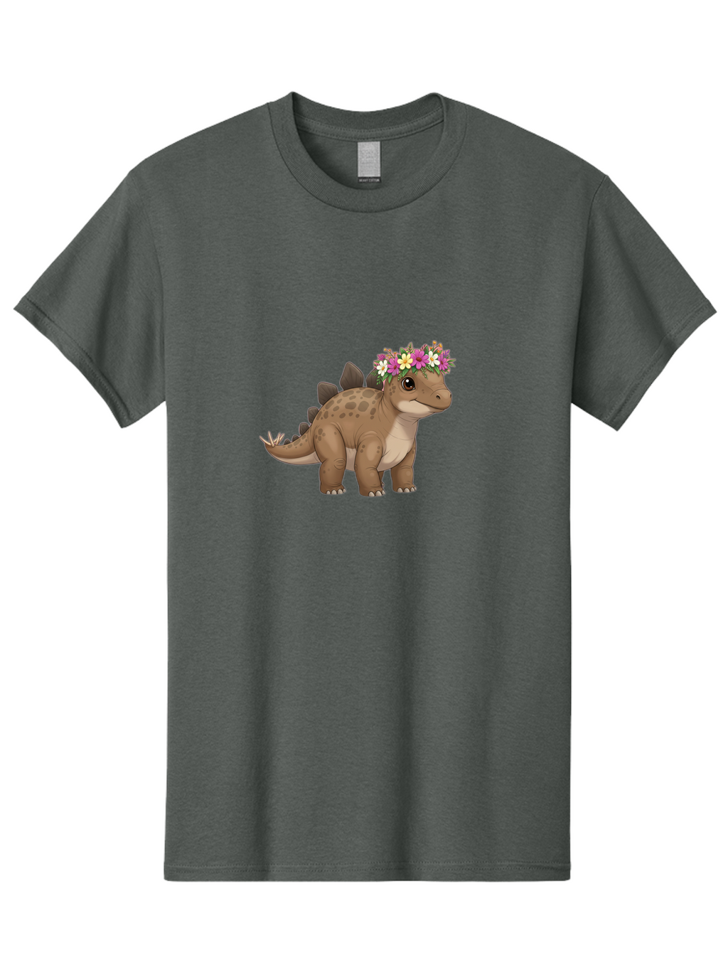 Stegosaurus-With-Flower-Crown Men'S Graphic Tee, 100% Cotton, Comfortable Casual Summer Wear, Machine Washable, Vintage Camera, Old Camera, Antique Camera, Black Camera, Classic Photography, Photography Equipment, Nostalgic Device, Ban634