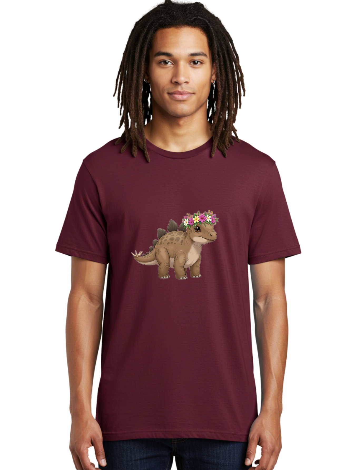 Stegosaurus-With-Flower-Crown Men'S Graphic Tee, 100% Cotton, Comfortable Casual Summer Wear, Machine Washable, Vintage Camera, Old Camera, Antique Camera, Black Camera, Classic Photography, Photography Equipment, Nostalgic Device, Ban634