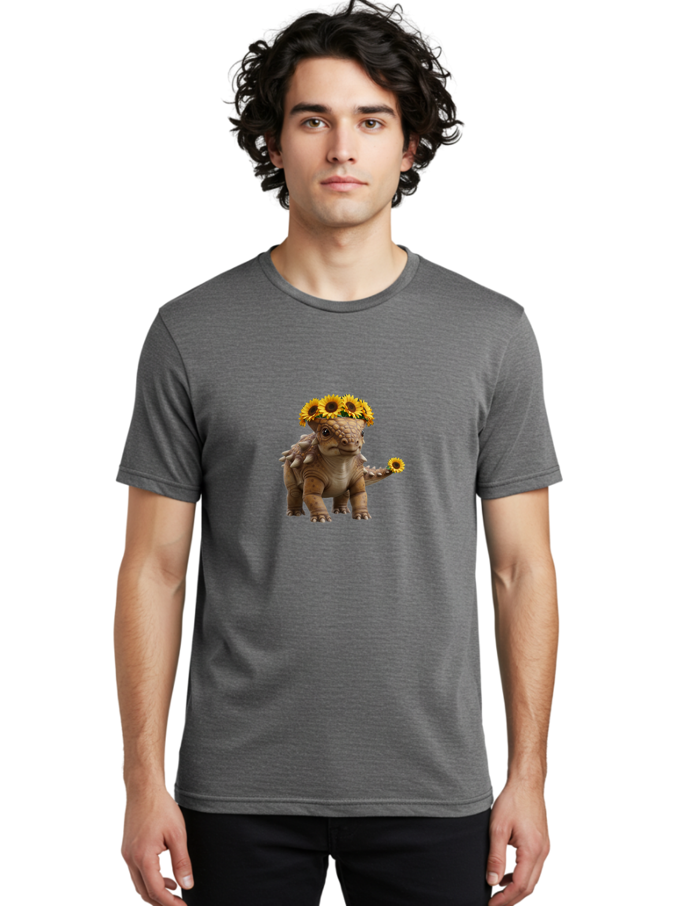 Stegosaurus-With-Sunflowers Men'S Graphic Tee, 100% Cotton, Comfortable Casual Summer Wear, Machine Washable, Vintage Camera, Old Camera, Antique Camera, Black Camera, Classic Photography, Photography Equipment, Nostalgic Device, Film Camera, Ban635