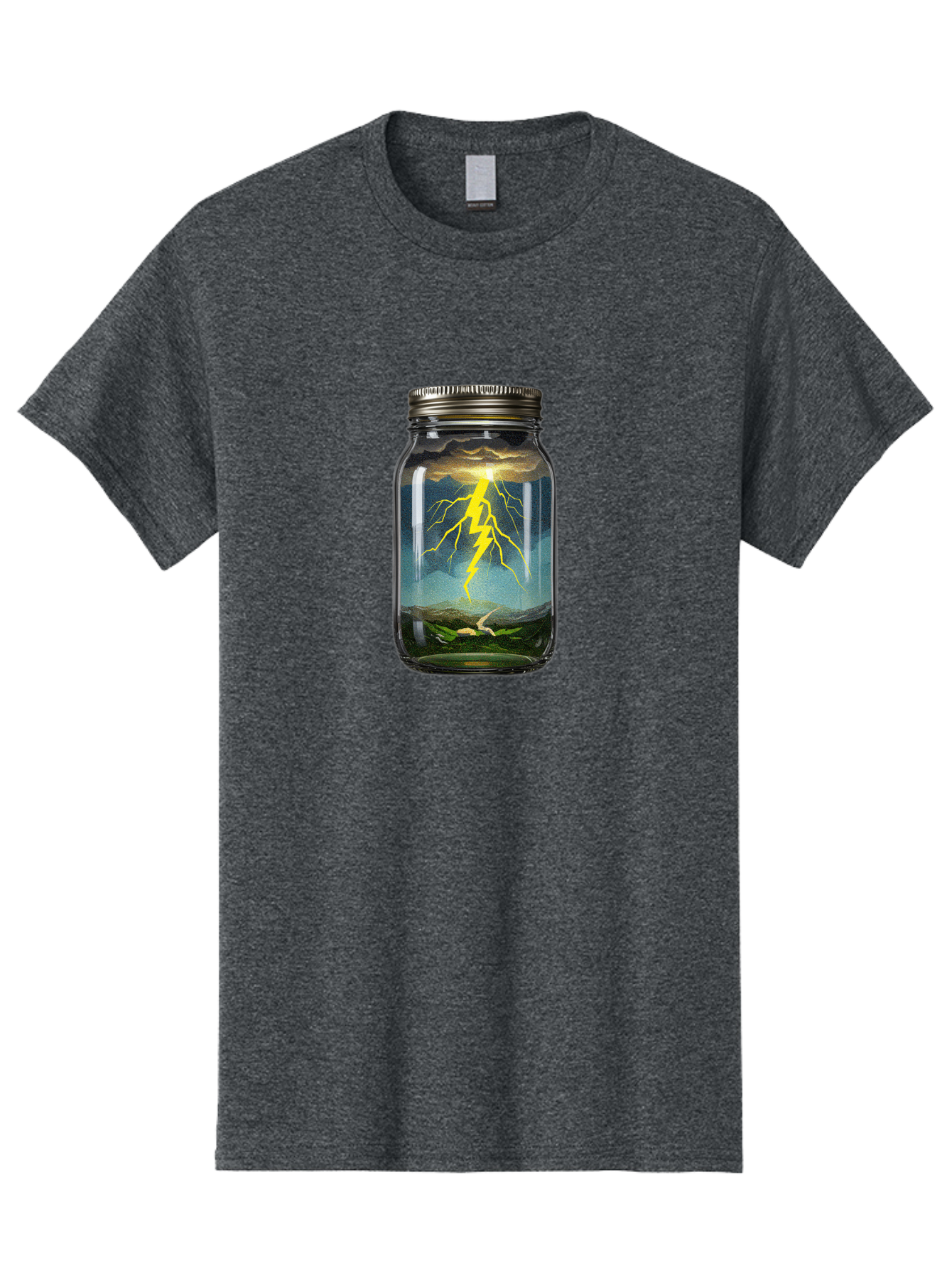 Storm-In-Jar-2 Men'S Graphic Tee, 100% Cotton, Comfortable Casual Summer Wear, Machine Washable, Vintage Camera, Old Camera, Antique Camera, Black Camera, Classic Photography, Photography Equipment, Nostalgic Device, Film Camera, Camera Art Ban640