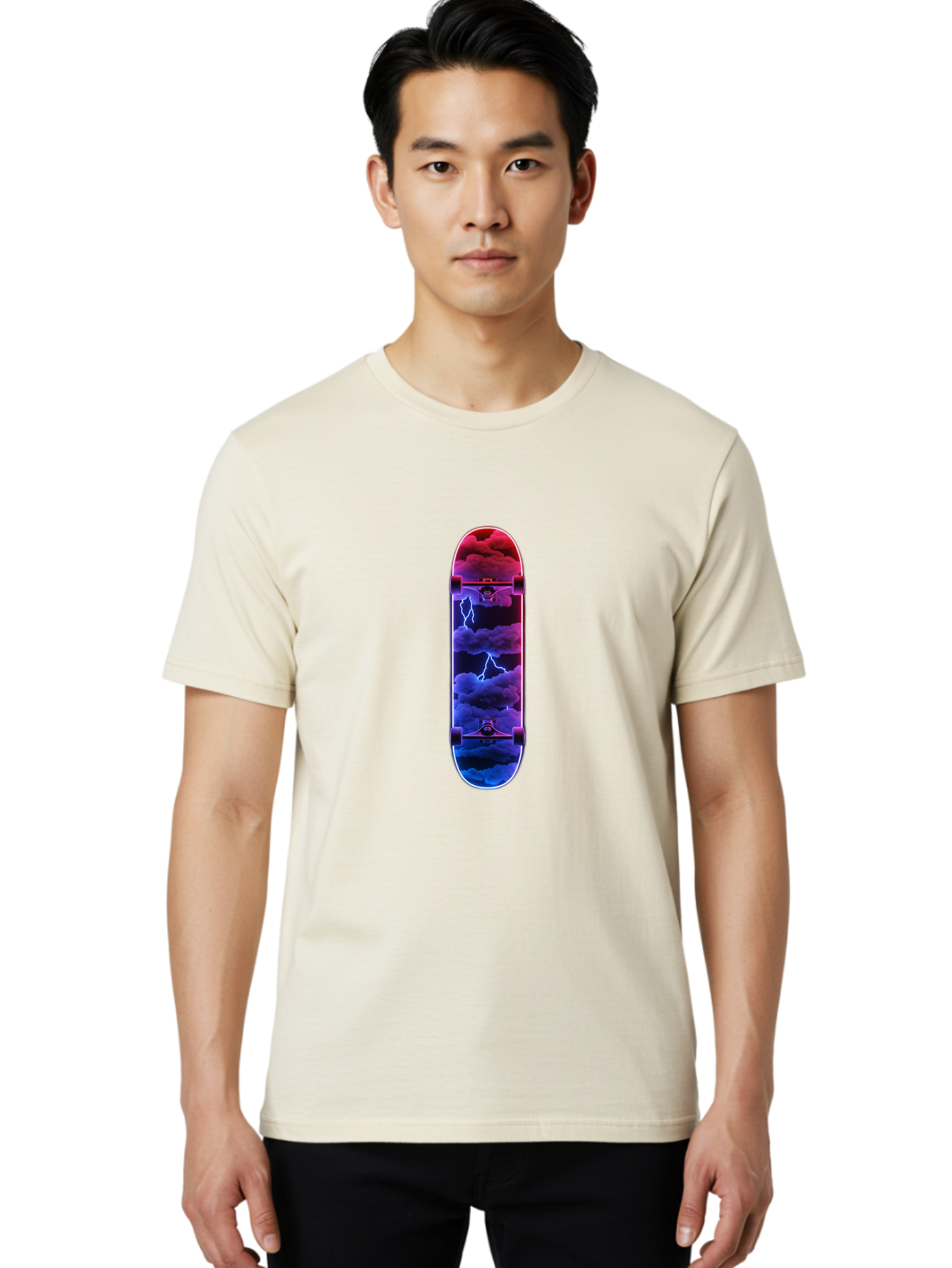 Stormy-Skateboard-Deck Men'S Graphic Tee, 100% Cotton, Comfortable Casual Summer Wear, Machine Washable, Vintage Camera, Old Camera, Antique Camera, Black Camera, Classic Photography, Photography Equipment, Nostalgic Device, Film Camera, Ban642