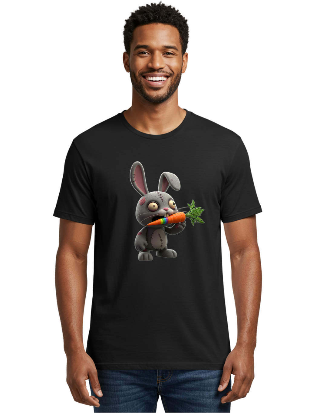 Stuffed-Bunny-Eating-Carrot Men'S Graphic Tee, 100% Cotton, Comfortable Casual Summer Wear, Machine Washable, Vintage Camera, Old Camera, Antique Camera, Black Camera, Classic Photography, Photography Equipment, Nostalgic Device, Film Camera, Ban647