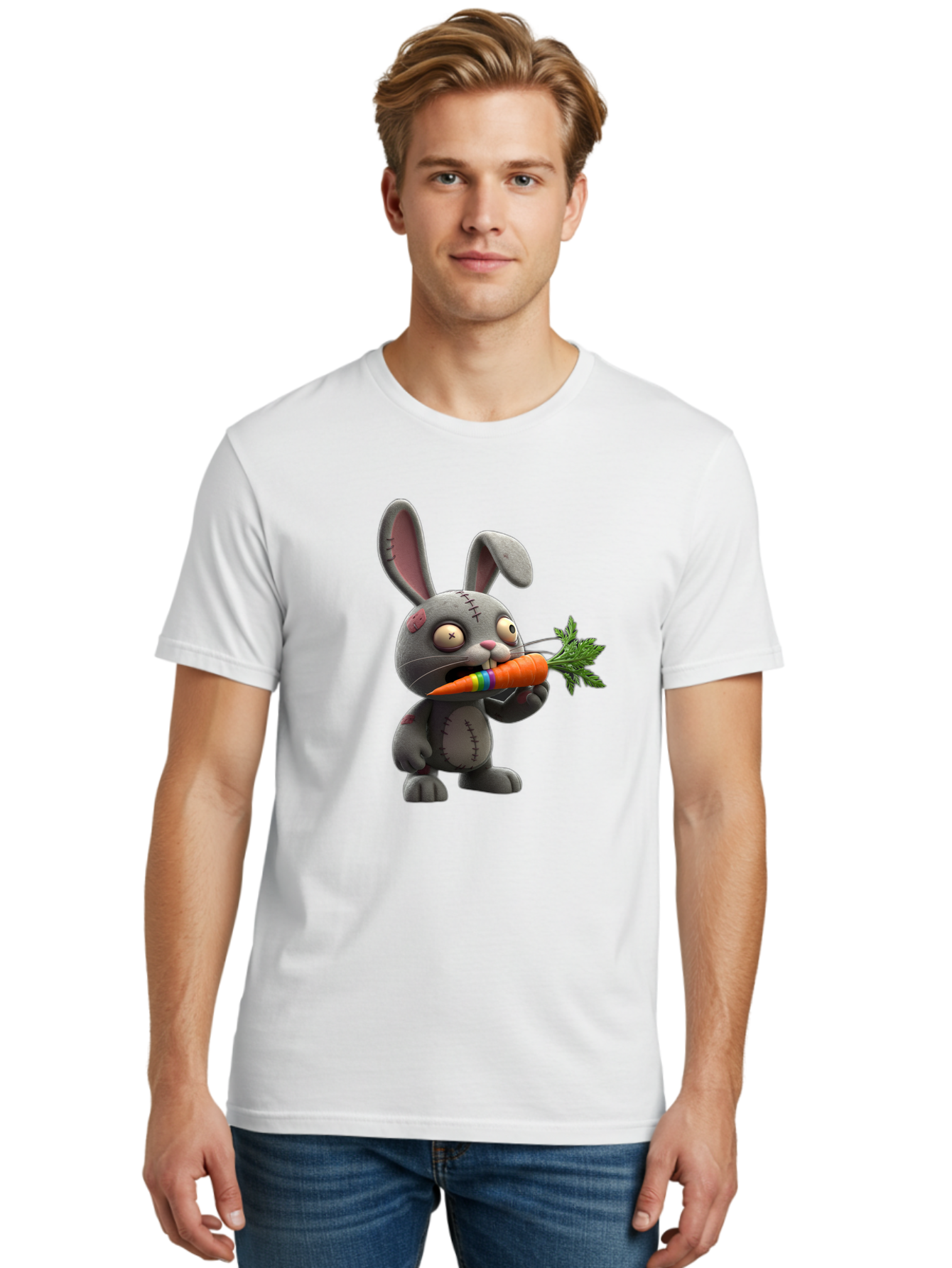 Stuffed-Bunny-Eating-Carrot Men'S Graphic Tee, 100% Cotton, Comfortable Casual Summer Wear, Machine Washable, Vintage Camera, Old Camera, Antique Camera, Black Camera, Classic Photography, Photography Equipment, Nostalgic Device, Film Camera, Ban647