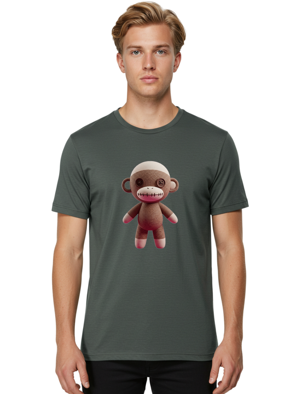 Stuffed-Monkey-Toy Men'S Graphic Tee, 100% Cotton, Comfortable Casual Summer Wear, Machine Washable, Vintage Camera, Old Camera, Antique Camera, Black Camera, Classic Photography, Photography Equipment, Nostalgic Device, Film Camera, Ban649