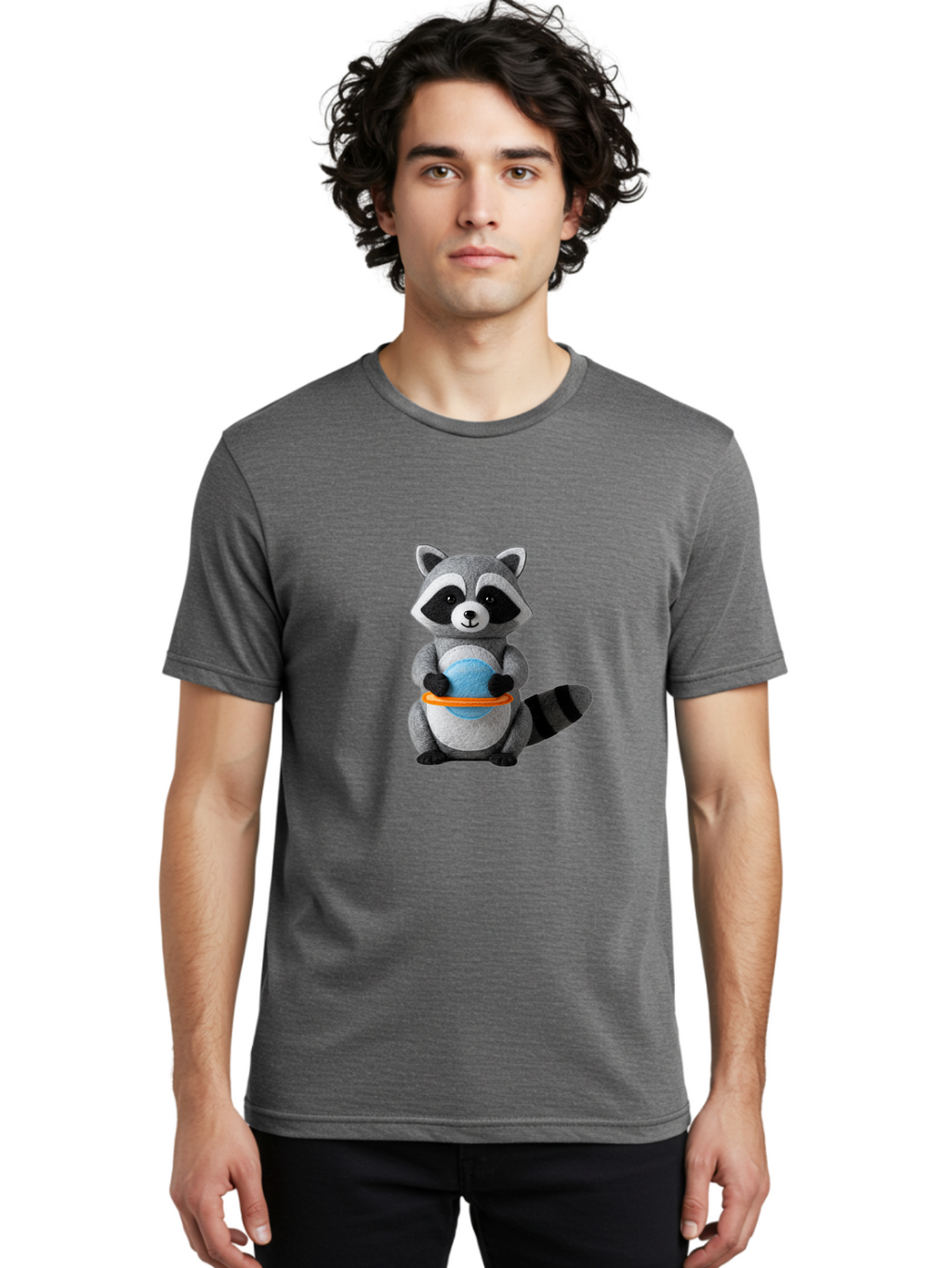 Stuffed-Raccoon Men'S Graphic Tee, 100% Cotton, Comfortable Casual Summer Wear, Machine Washable, Vintage Camera, Old Camera, Antique Camera, Black Camera, Classic Photography, Photography Equipment, Nostalgic Device, Film Camera, Camera Art Ban650
