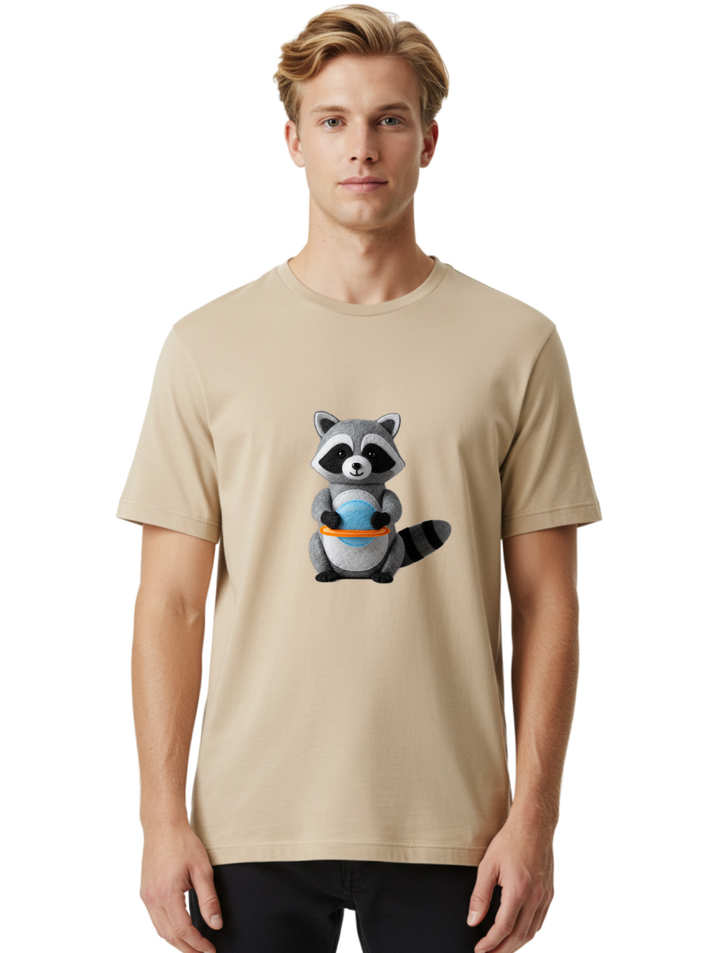 Stuffed-Raccoon Men'S Graphic Tee, 100% Cotton, Comfortable Casual Summer Wear, Machine Washable, Vintage Camera, Old Camera, Antique Camera, Black Camera, Classic Photography, Photography Equipment, Nostalgic Device, Film Camera, Camera Art Ban650