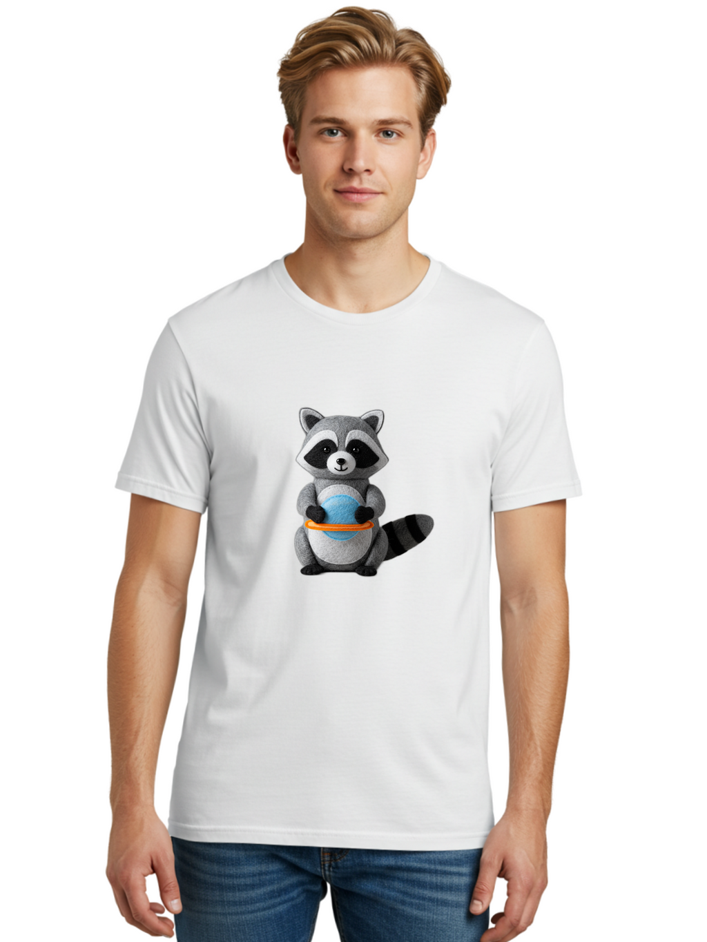 Stuffed-Raccoon Men'S Graphic Tee, 100% Cotton, Comfortable Casual Summer Wear, Machine Washable, Vintage Camera, Old Camera, Antique Camera, Black Camera, Classic Photography, Photography Equipment, Nostalgic Device, Film Camera, Camera Art Ban650