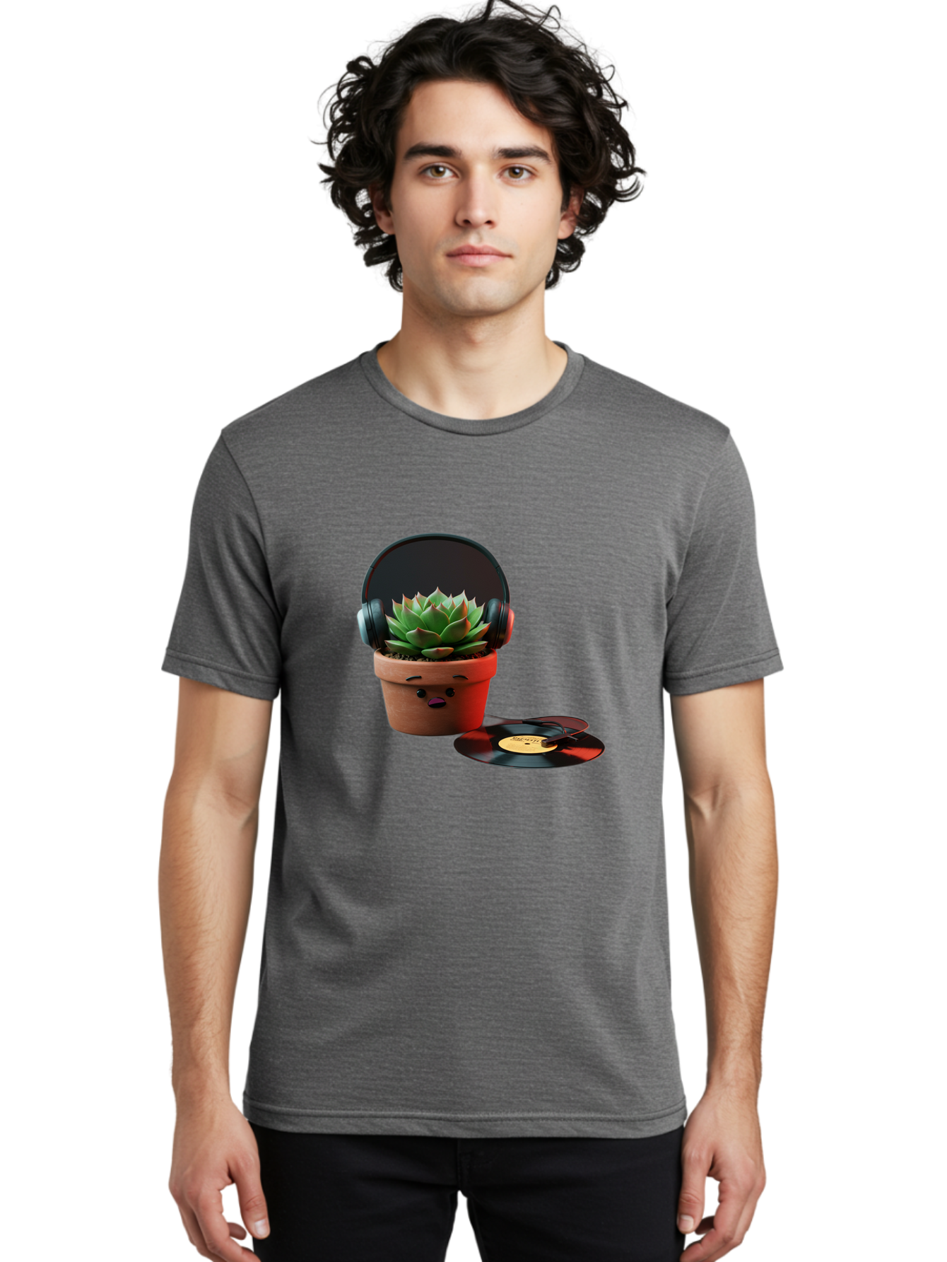 Succulent-Headphones Men'S Graphic Tee, 100% Cotton, Comfortable Casual Summer Wear, Machine Washable, Vintage Camera, Old Camera, Antique Camera, Black Camera, Classic Photography, Photography Equipment, Nostalgic Device, Film Camera, Ban652