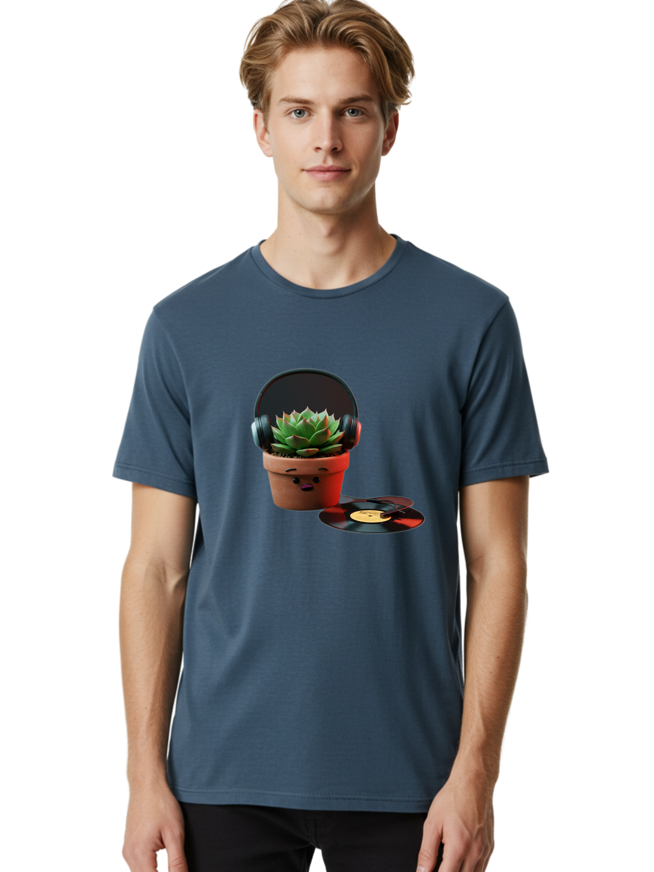 Succulent-Headphones Men'S Graphic Tee, 100% Cotton, Comfortable Casual Summer Wear, Machine Washable, Vintage Camera, Old Camera, Antique Camera, Black Camera, Classic Photography, Photography Equipment, Nostalgic Device, Film Camera, Ban652