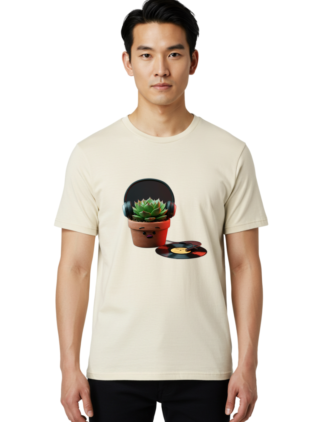 Succulent-Headphones Men'S Graphic Tee, 100% Cotton, Comfortable Casual Summer Wear, Machine Washable, Vintage Camera, Old Camera, Antique Camera, Black Camera, Classic Photography, Photography Equipment, Nostalgic Device, Film Camera, Ban652