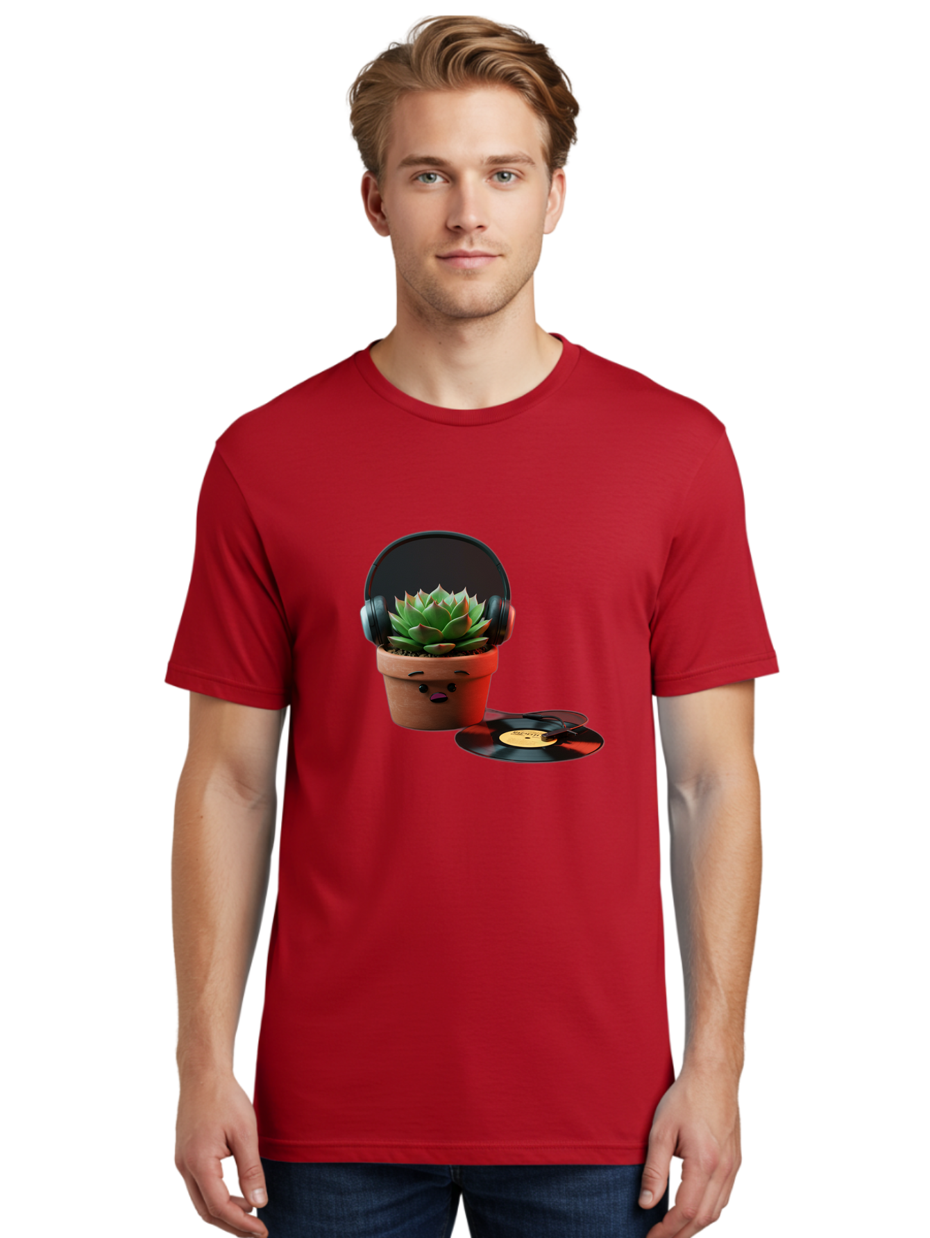 Succulent-Headphones Men'S Graphic Tee, 100% Cotton, Comfortable Casual Summer Wear, Machine Washable, Vintage Camera, Old Camera, Antique Camera, Black Camera, Classic Photography, Photography Equipment, Nostalgic Device, Film Camera, Ban652