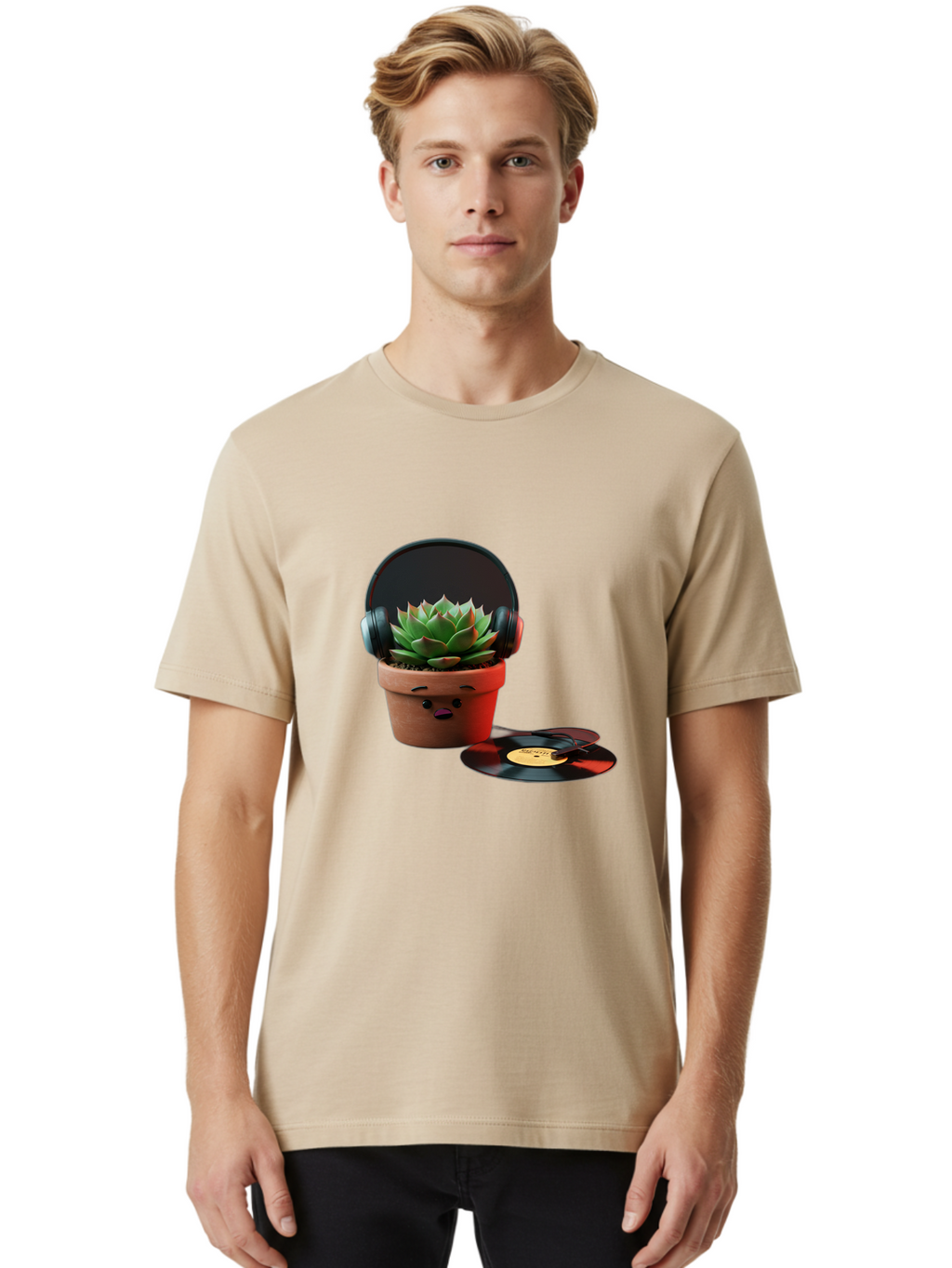 Succulent-Headphones Men'S Graphic Tee, 100% Cotton, Comfortable Casual Summer Wear, Machine Washable, Vintage Camera, Old Camera, Antique Camera, Black Camera, Classic Photography, Photography Equipment, Nostalgic Device, Film Camera, Ban652