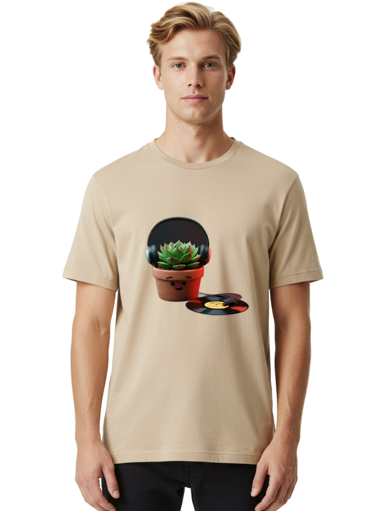 Succulent-Headphones Men'S Graphic Tee, 100% Cotton, Comfortable Casual Summer Wear, Machine Washable, Vintage Camera, Old Camera, Antique Camera, Black Camera, Classic Photography, Photography Equipment, Nostalgic Device, Film Camera, Ban652