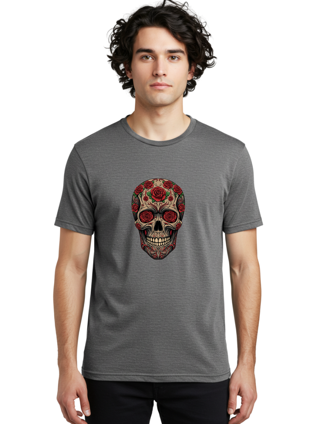 Sugar-Skull-1 Men'S Graphic Tee, 100% Cotton, Comfortable Casual Summer Wear, Machine Washable, Vintage Camera, Old Camera, Antique Camera, Black Camera, Classic Photography, Photography Equipment, Nostalgic Device, Film Camera, Camera Art Ban653